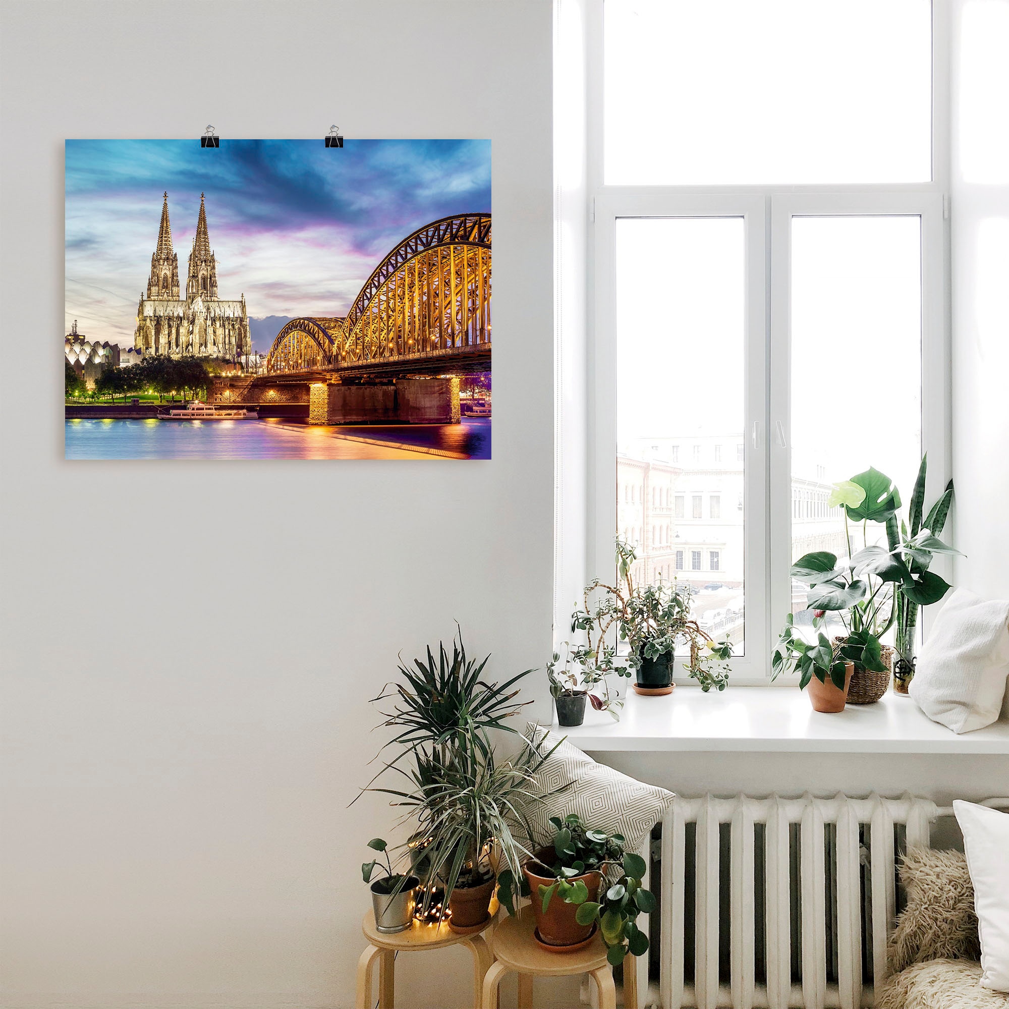 Artland Wandbild »Dom und Brücke in Köln«, Deutschland, (1 St.), als Leinwa günstig online kaufen