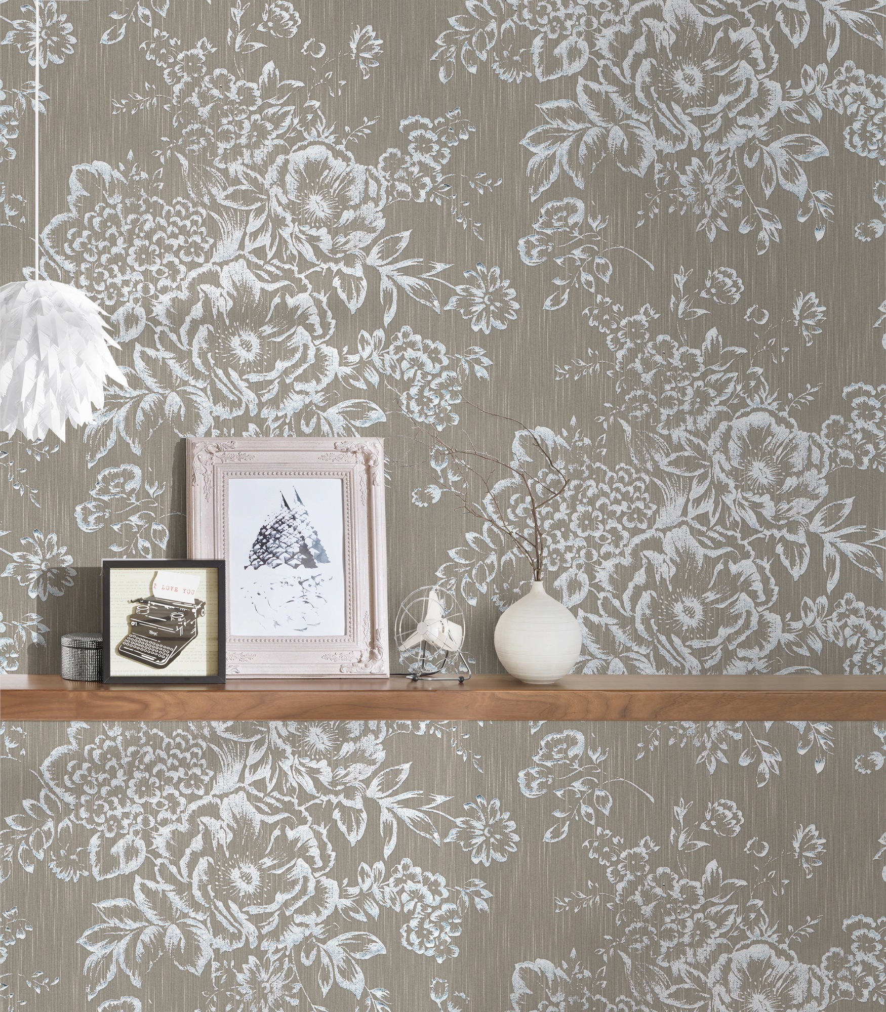 Architects Paper Textiltapete »Metallic Silk«, floral-matt-glänzend, Barocktapete Tapete Blumen