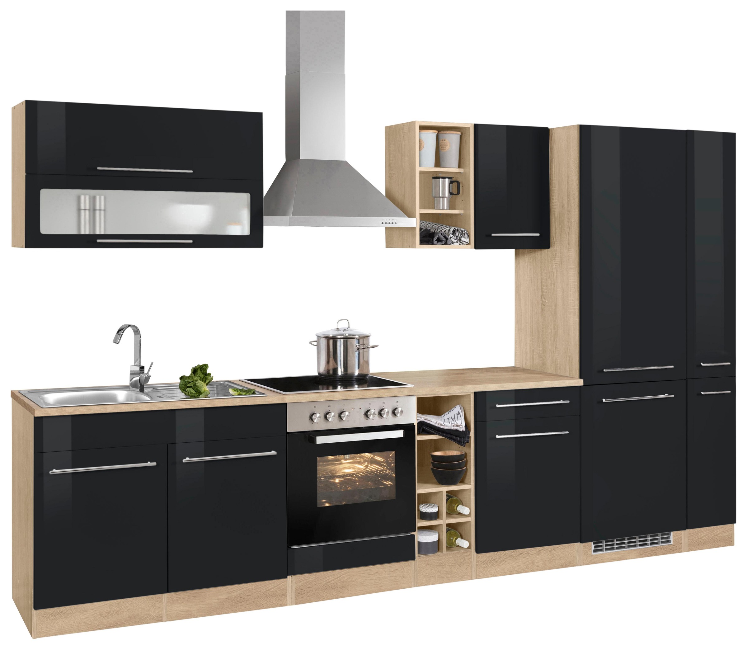 KOCHSTATION Küchenzeile »KS-Eton«, mit E-Geräten, Breite 330 cm günstig online kaufen