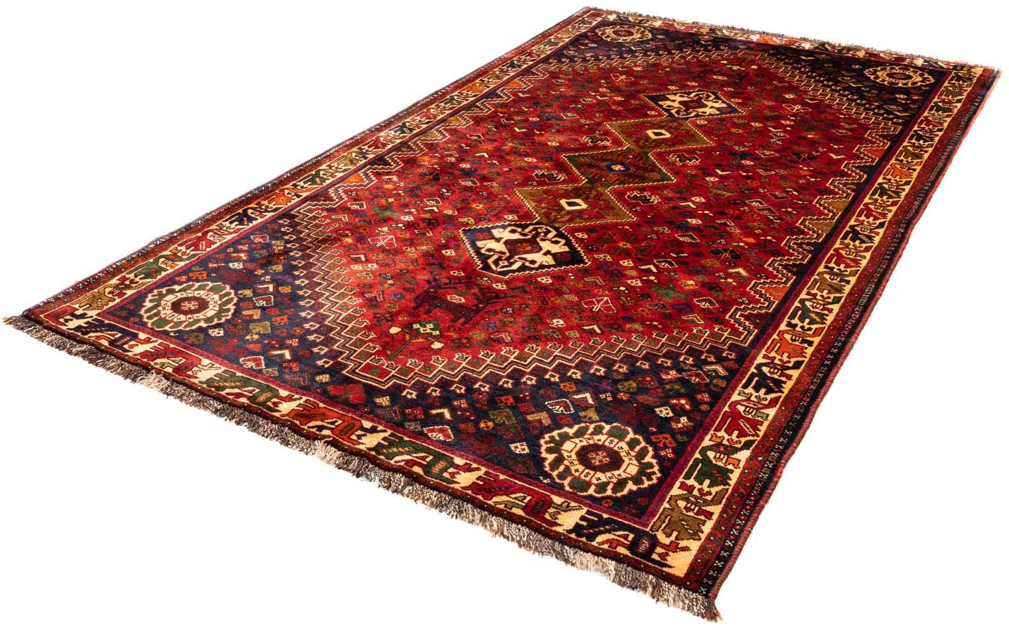 morgenland Wollteppich »Shiraz Medaillon 260 x 155 cm«, rechteckig, 1 mm Hö günstig online kaufen