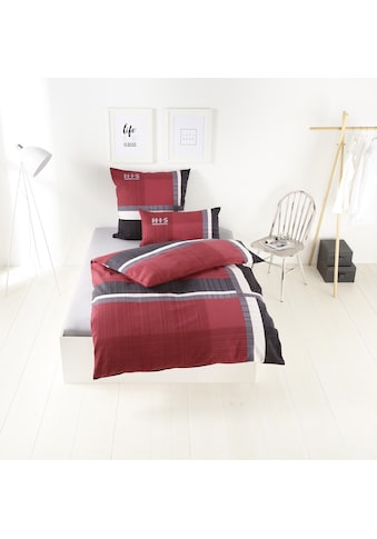 Bettwäsche »Linus, 100% Baumwolle, Kissenbezug und Bettdeckenbezug mit Reißverschluss...