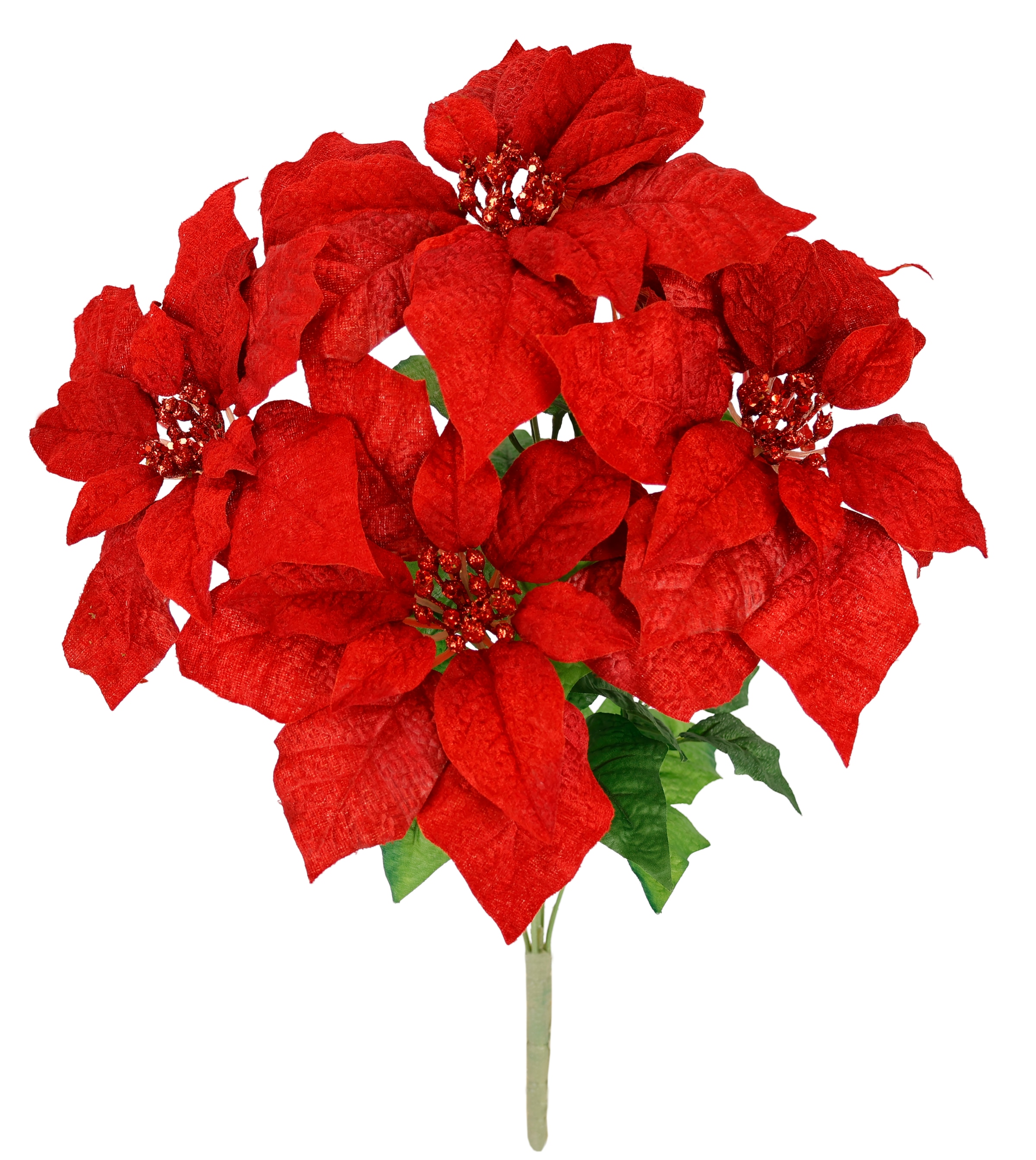 I.GE.A. Kunstblumenstrauß »Bouquet Poinsettia« Weihnachtsstern Christstern Weihnachtsdeko Kunstblume Weihnachtsblume rot Polyester