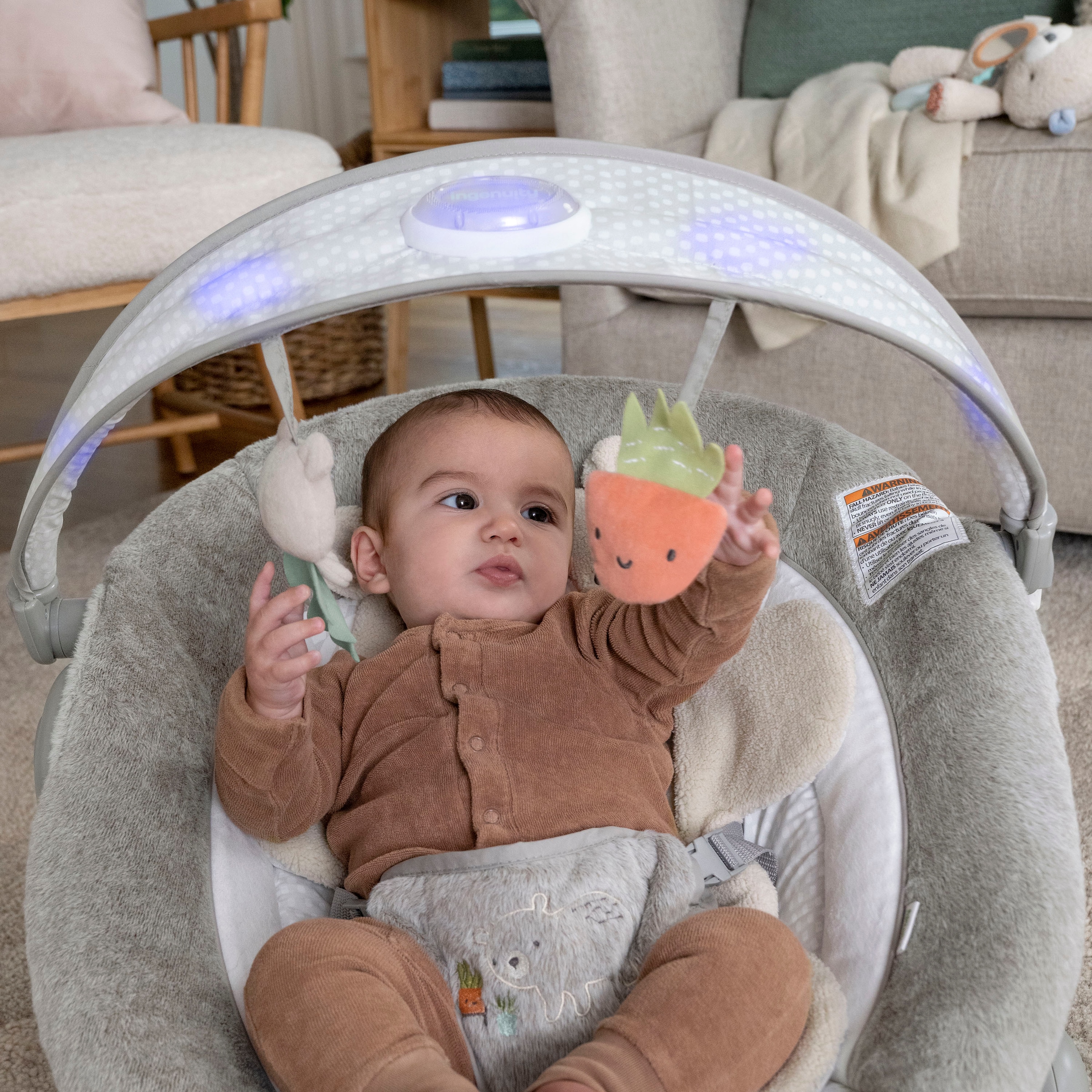 ingenuity Babyschaukel »InLighten Bouncer™ - Nate™«, bis 9 kg, mit Licht und Sound