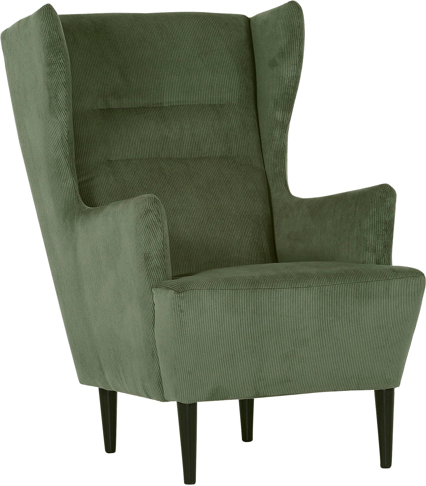 Ohrensessel, moosgrün Feincord