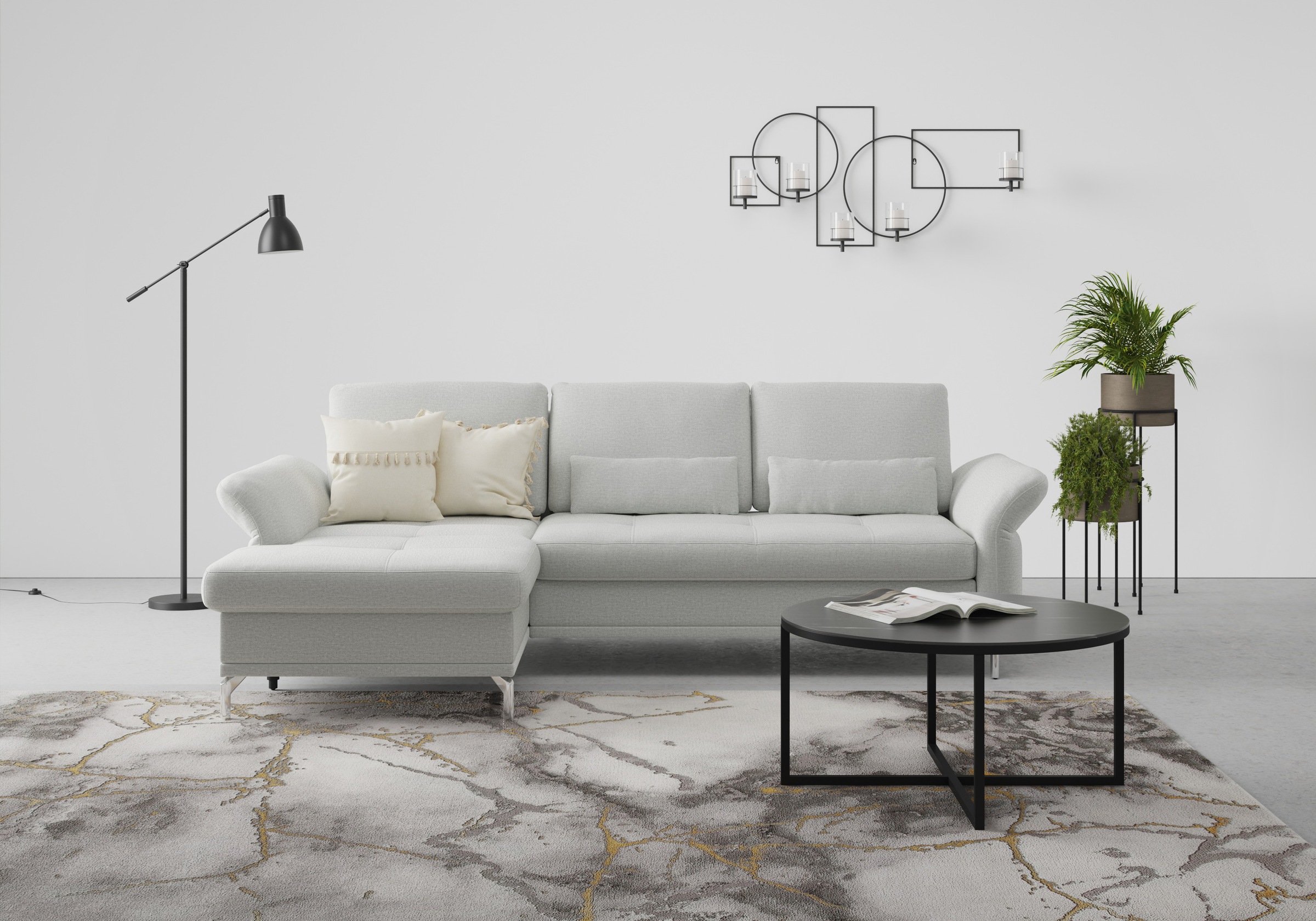 Home affaire Ecksofa »Palm Beach L-Form« Federkern, mit Sitztiefenverstellu günstig online kaufen