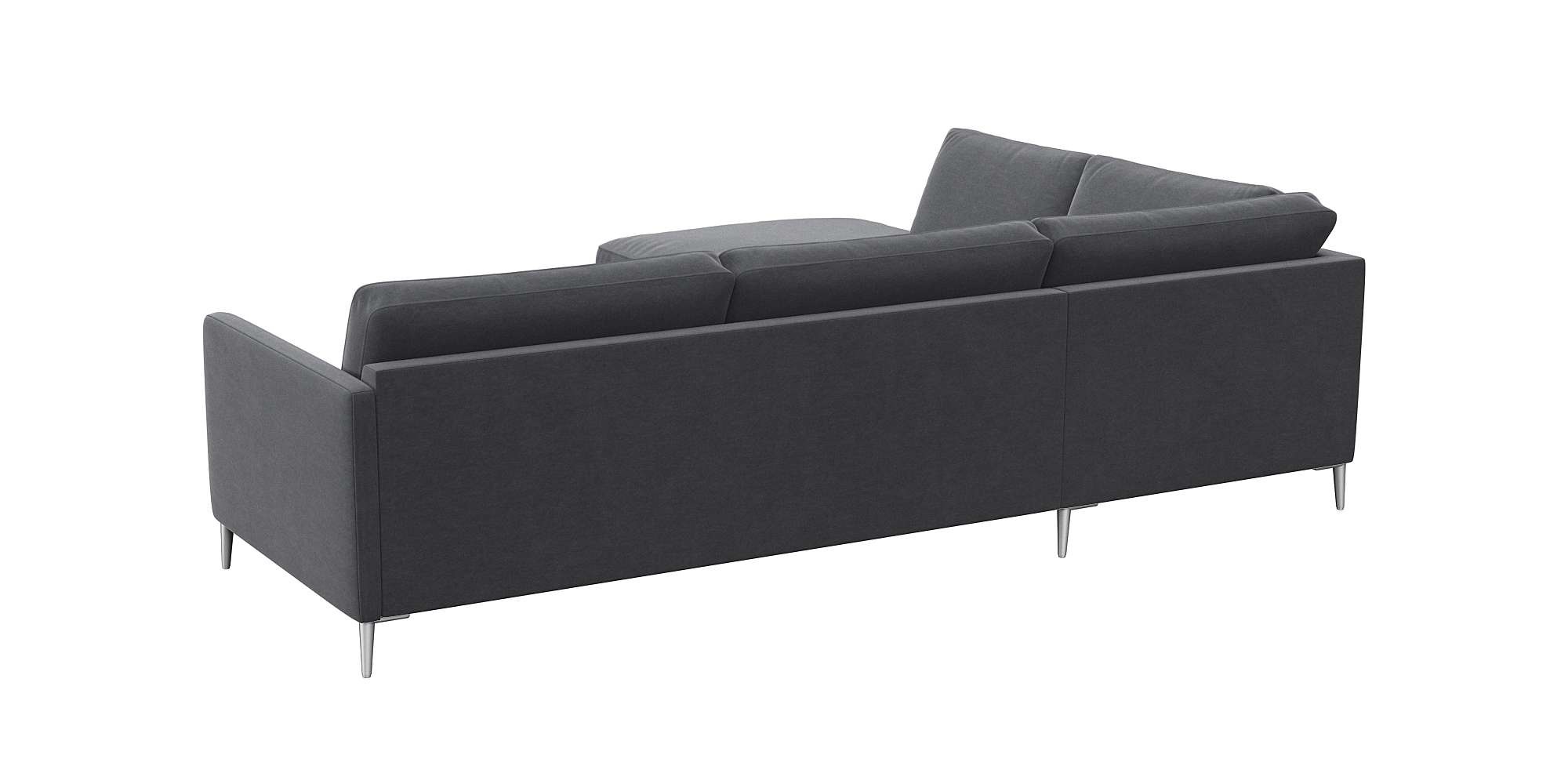 FLEXLUX Ecksofa »Fiore, L-Form«, schmale Armlehnen, Kaltschaum, Füße Alu