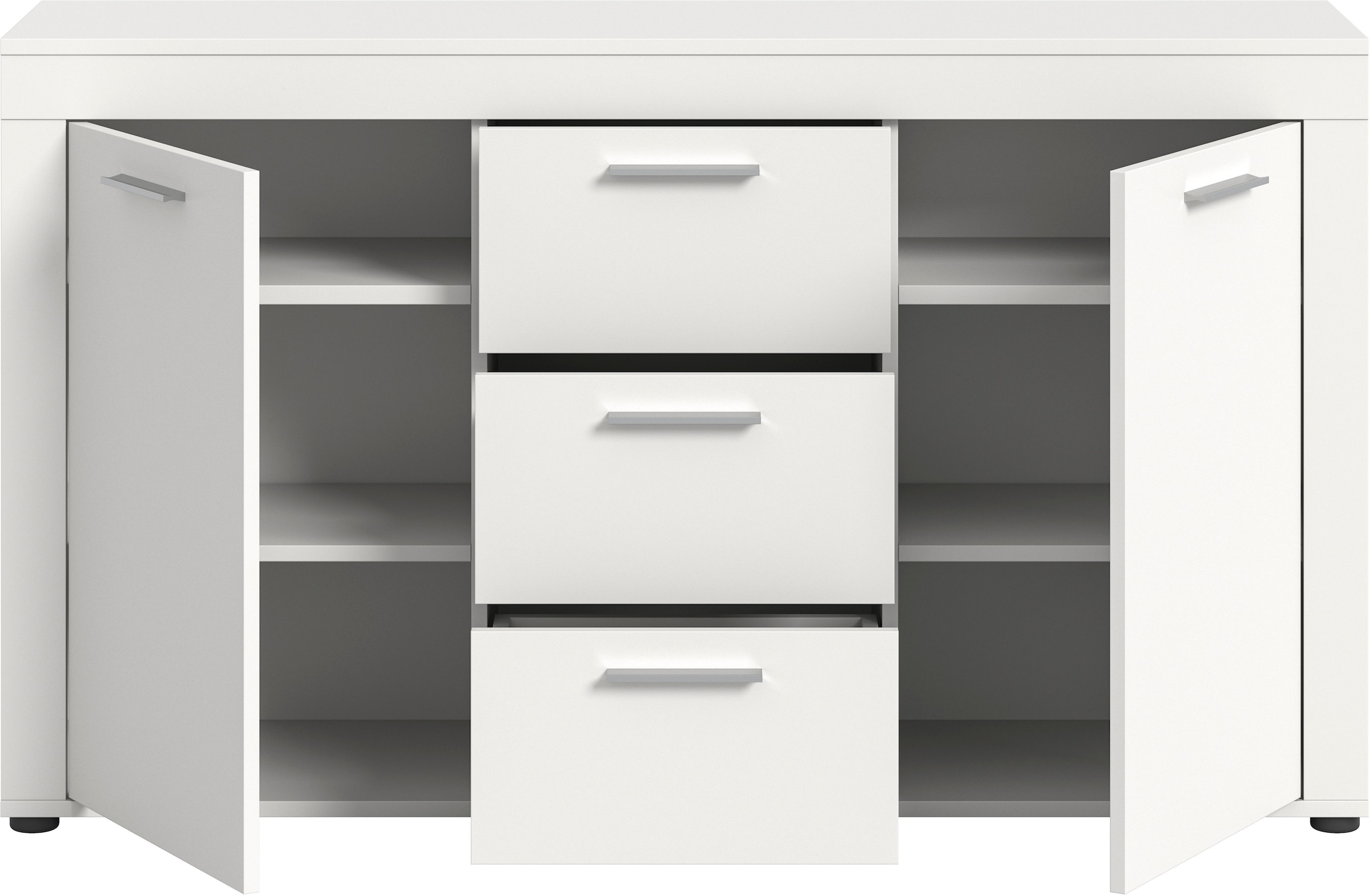 INOSIGN Sideboard »Aosta, Breite 125 cm, in verschiedenen Farbausführungen«, mit 2 Türen und 3 Schubkästen, Wohnzimmer, Kommode, Schrank
