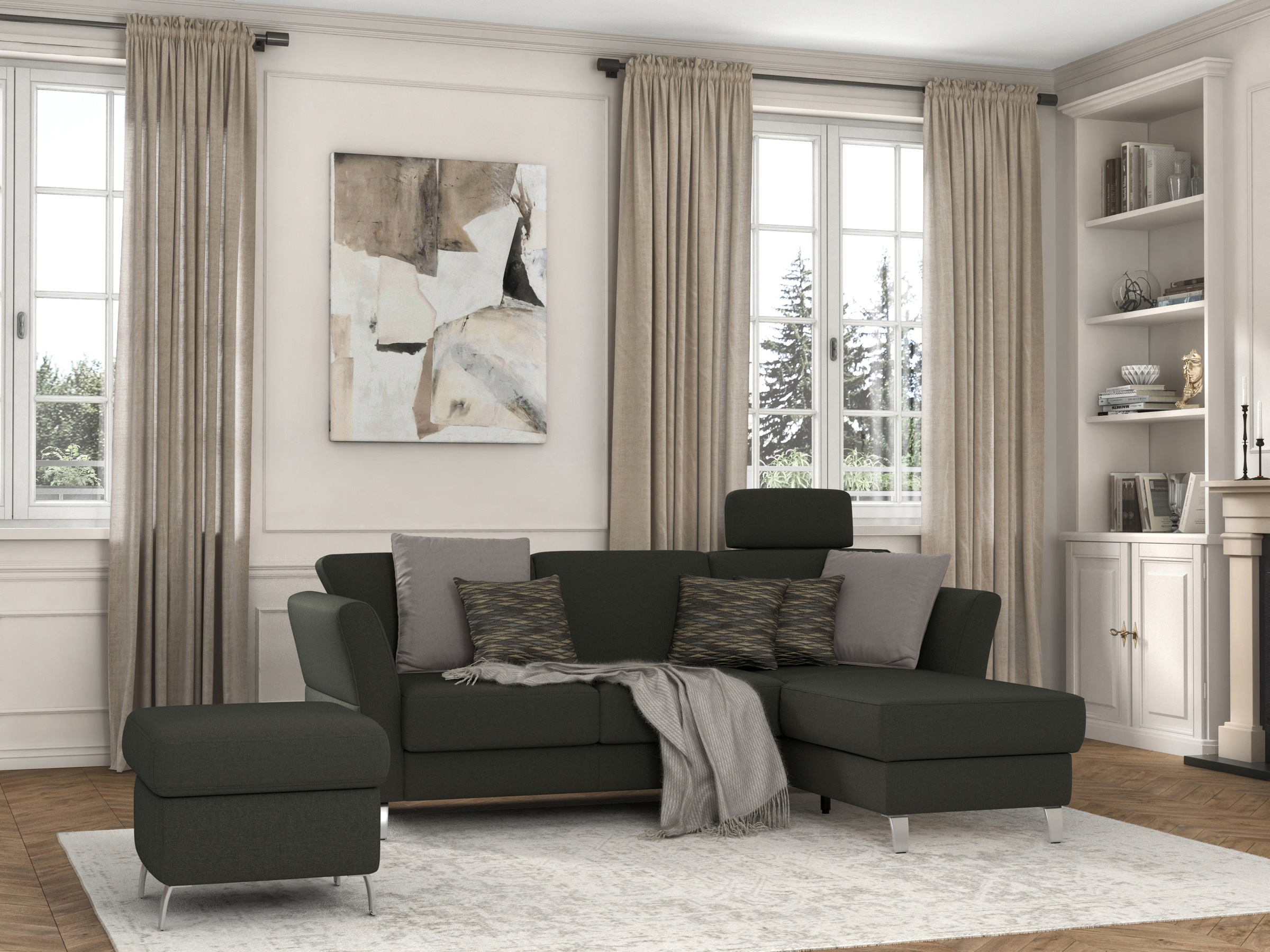 sit&more Ecksofa »Visby L-Form«, wahlweise mit Bettfunktion und Bettkasten, günstig online kaufen