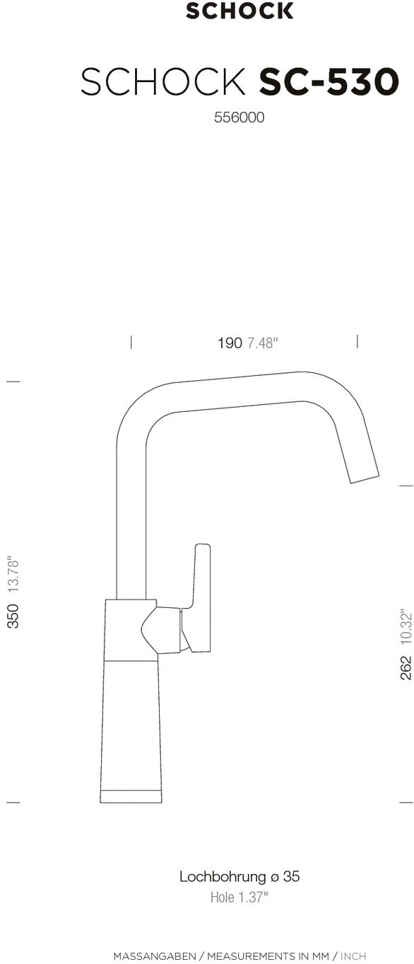 Schock Küchenarmatur »SC530« Festauslauf, Schwenkbereich 360°