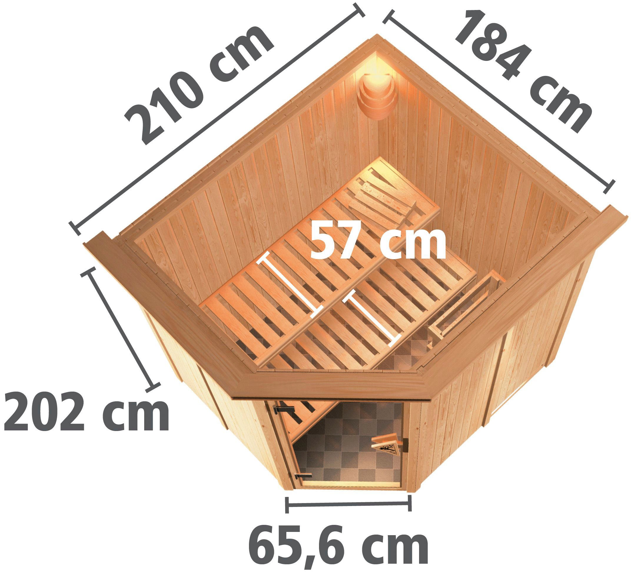Karibu Sauna »Stine«, 9 KW-Bio-Ofen mit externer Steuerung