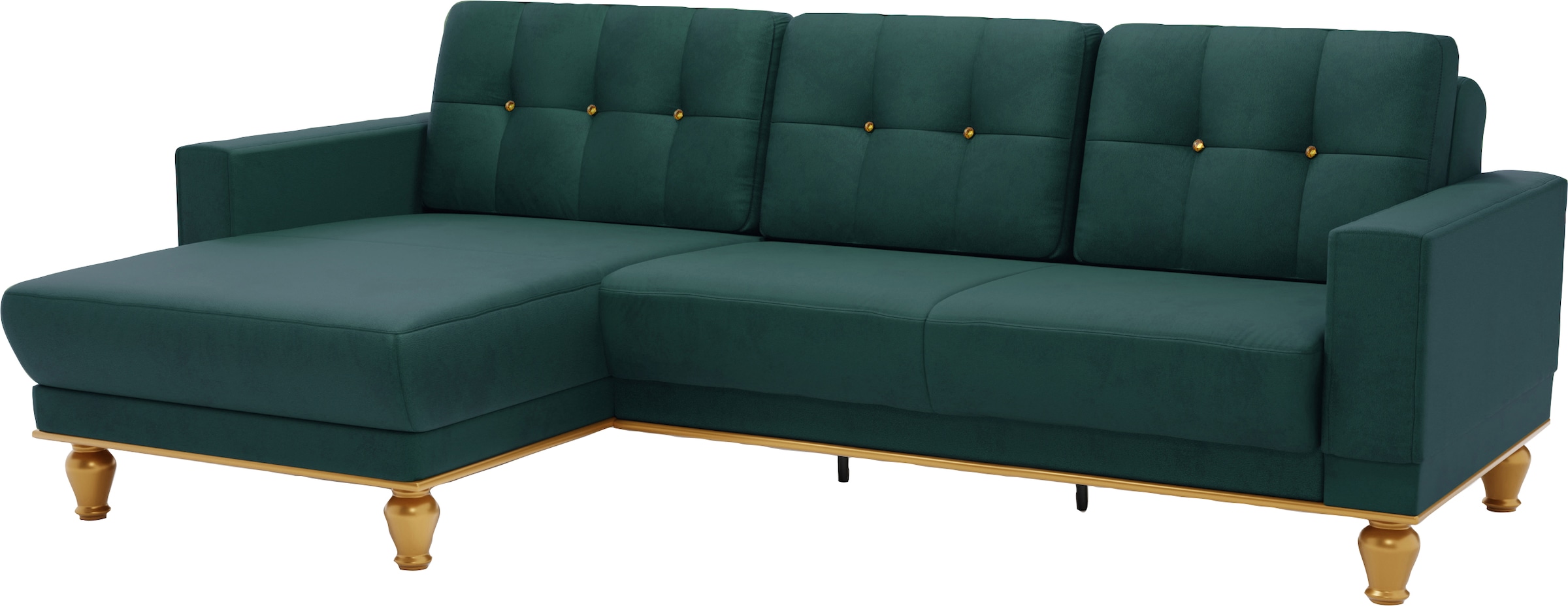 sit&more Ecksofa "Orient 5 V L-Form", mit Strass-Stein, wahlweise mit Bettf günstig online kaufen