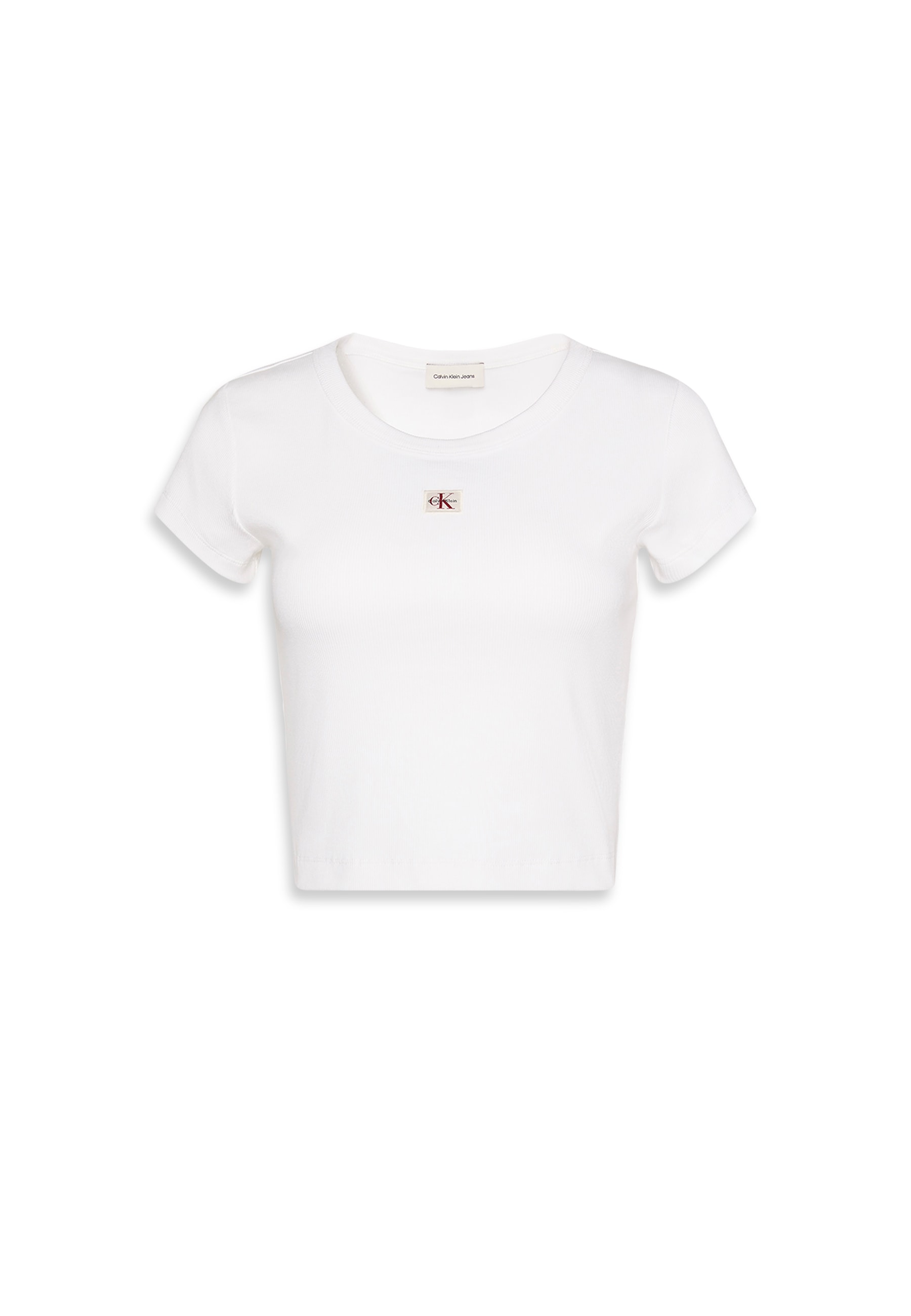 Calvin Klein Jeans T-Shirt »WOVEN LABEL BABY RIB« Regular fit mit Rundhalsausschnitt