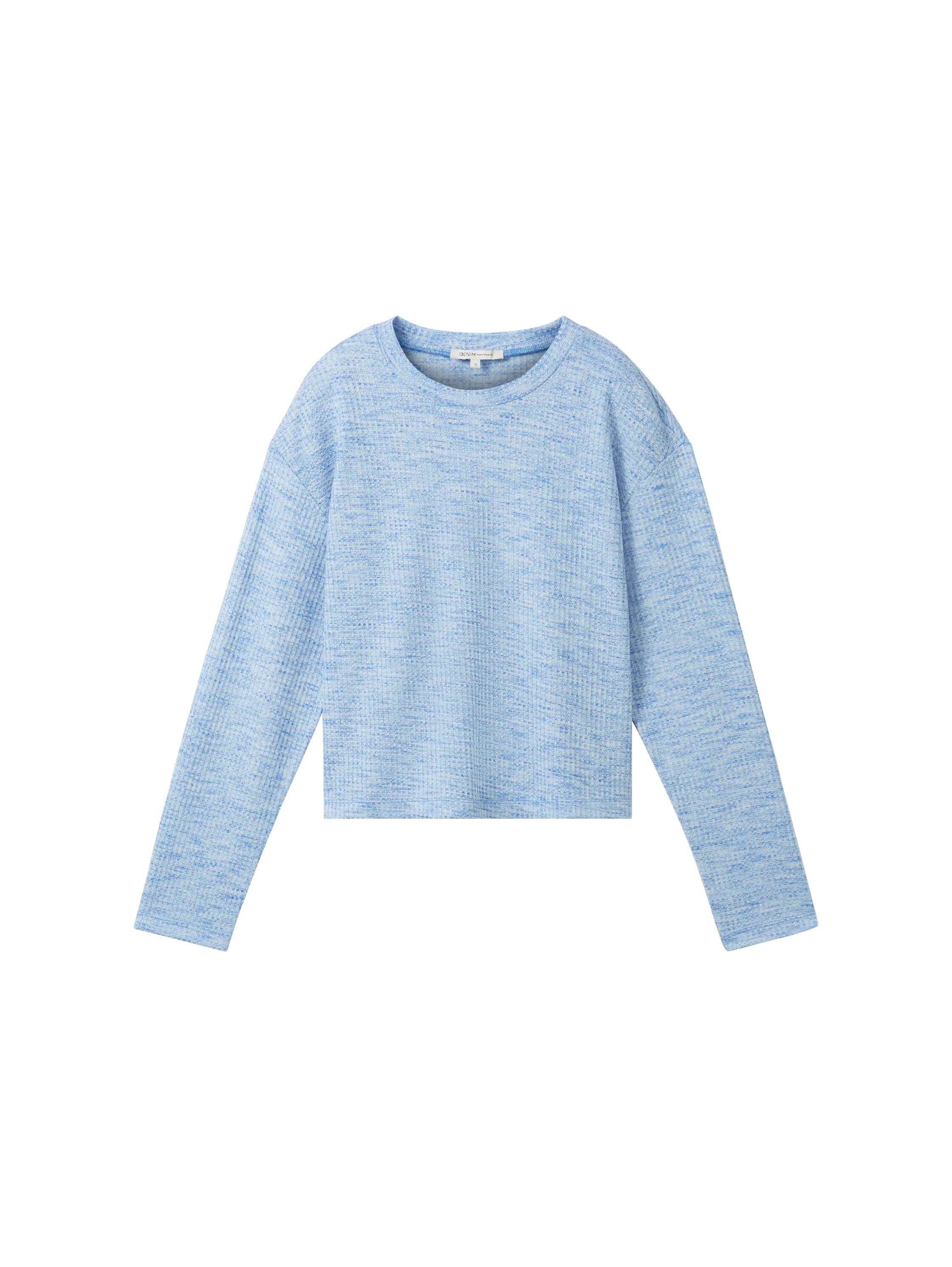 TOM TAILOR Denim Rundhalsshirt, mit langen Ärmeln und Viskose