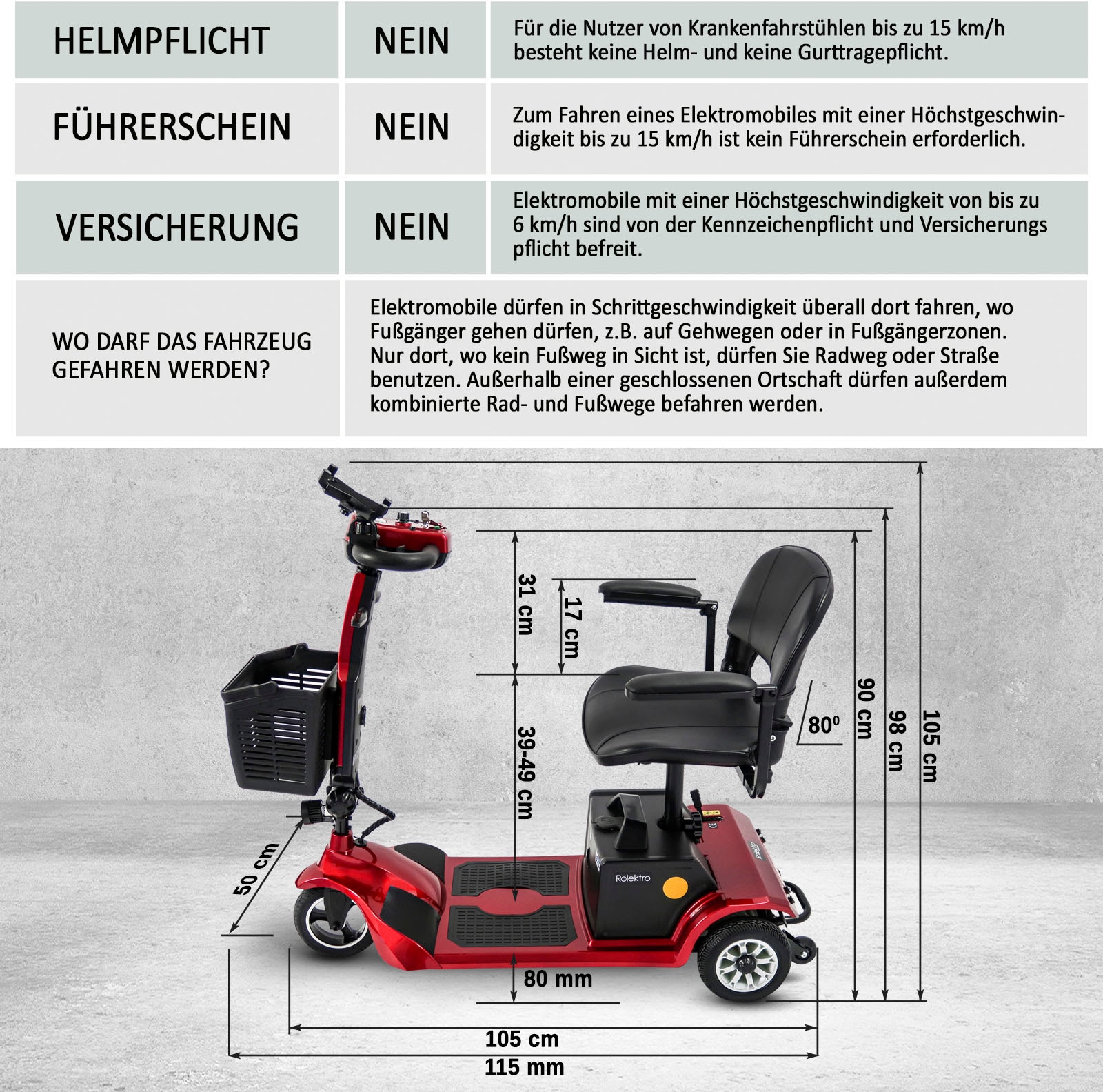 Rolektro Elektromobil »E-Trike 6«