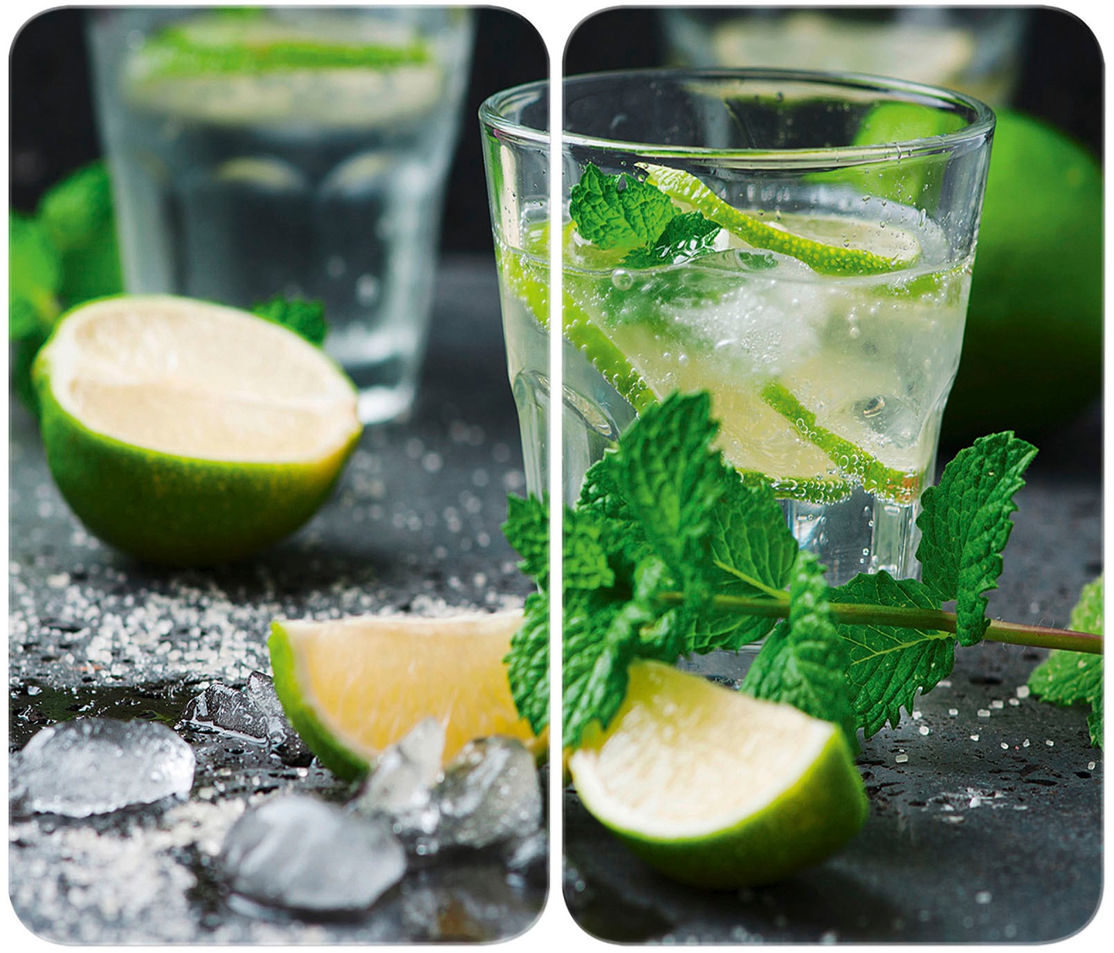 WENKO Herd-Abdeckplatte »Universal Modell Mojito«, (Set, 2 tlg.), Herdabdeckung für alle Herdarten, kratzfest, mit rutschfesten Füßen