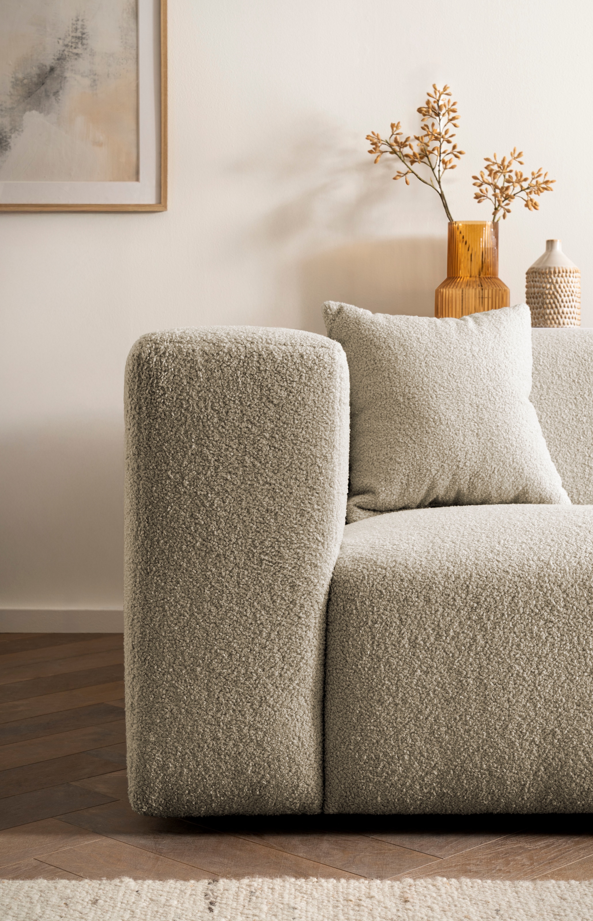 andas Polsterecke »BAKELS, Ecksofa-Set mit Hocker, L-Form mit Schlaffunktion«, Ecksofa-Set (incl. Hocker) im trendigen Megacord