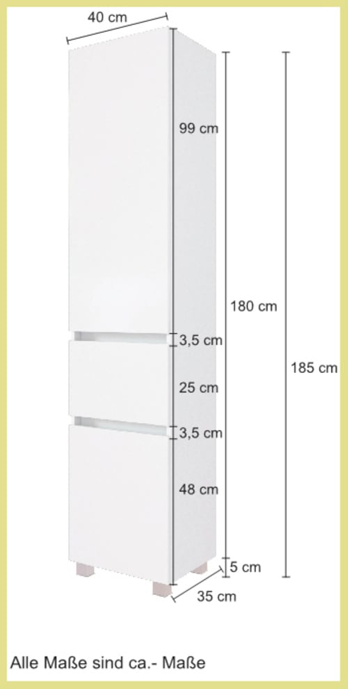 (Set, MÖBEL online kaufen St.), Breite 160 cm Seitenschrank, 4 Badezimmer-Set »Kaunas«, mit und HELD Waschtisch-Set Midischrank