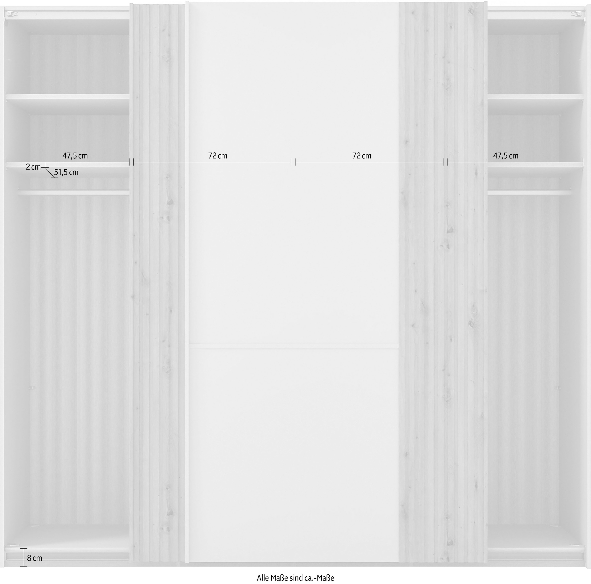 Musterring Schwebetürenschrank »Isabelle«, Türen mit Lamellenoptik, verschiedene Größen und Farben, Höhe 236cm