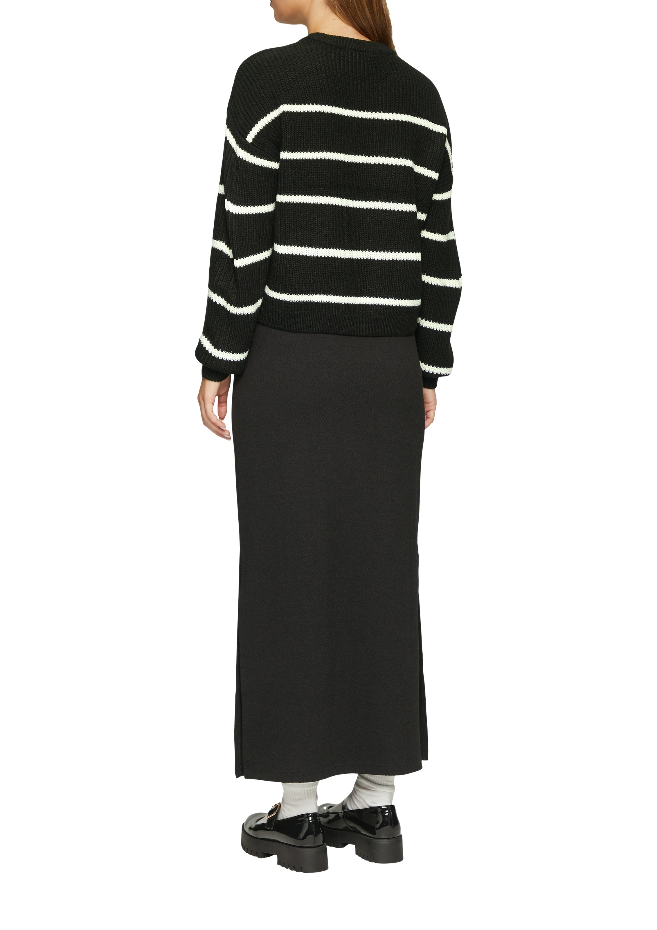 QS Rundhalspullover mit Streifenmuster