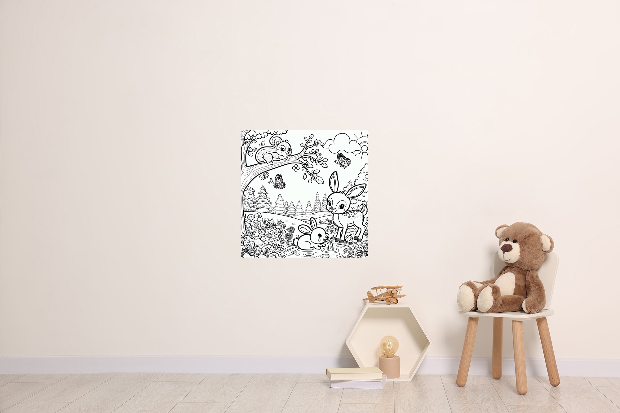queence Wandsticker »Waldtiere«, (1 St.), DIY-Wandsticker zum Bemalen günstig online kaufen