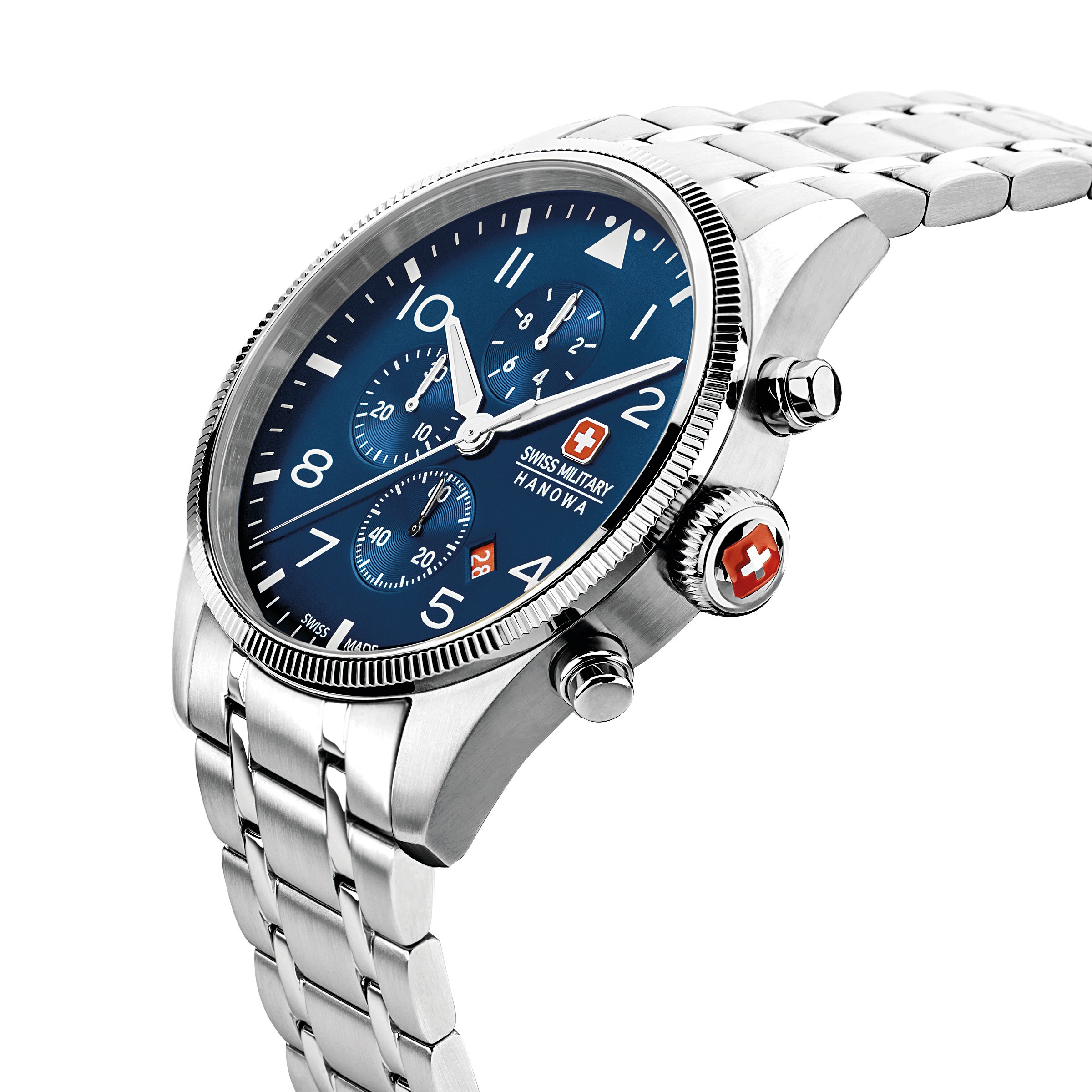 Swiss Military Hanowa Chronograph »Thunderbolt Chrono« Quarzuhr, Armbanduhr, Herrenuhr, Swiss Made, Edelstahlarmband, analog