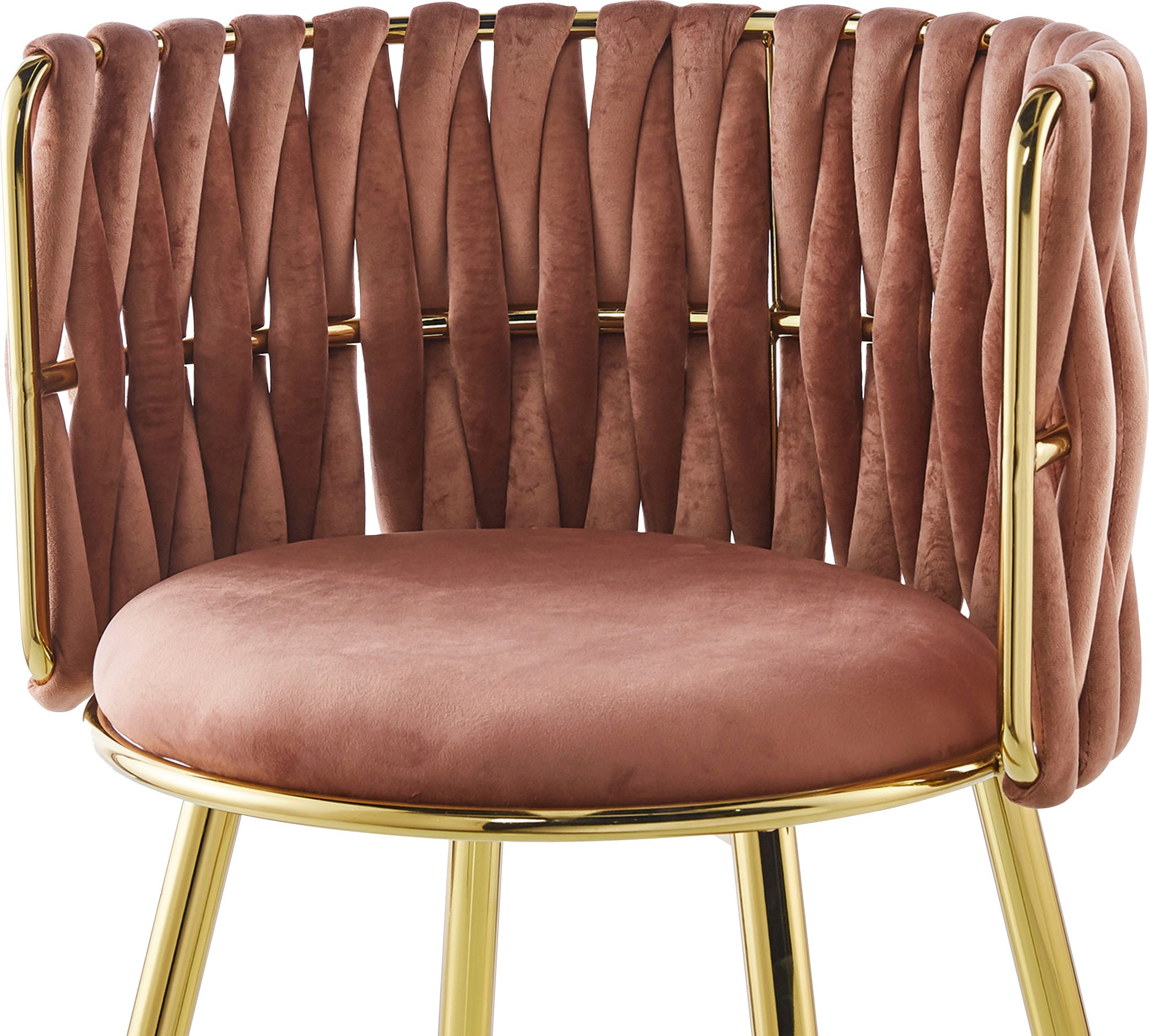 Kayoom Esszimmerstuhl »Stuhl Milla 125 2er-Set,tolles Design der Rückenlehne,runde Sitzfläche«, (Set), 2 St., Stoffbezug, samtweicher Bezug, hochwertig, vielseitig einsetzbarer Stuhl