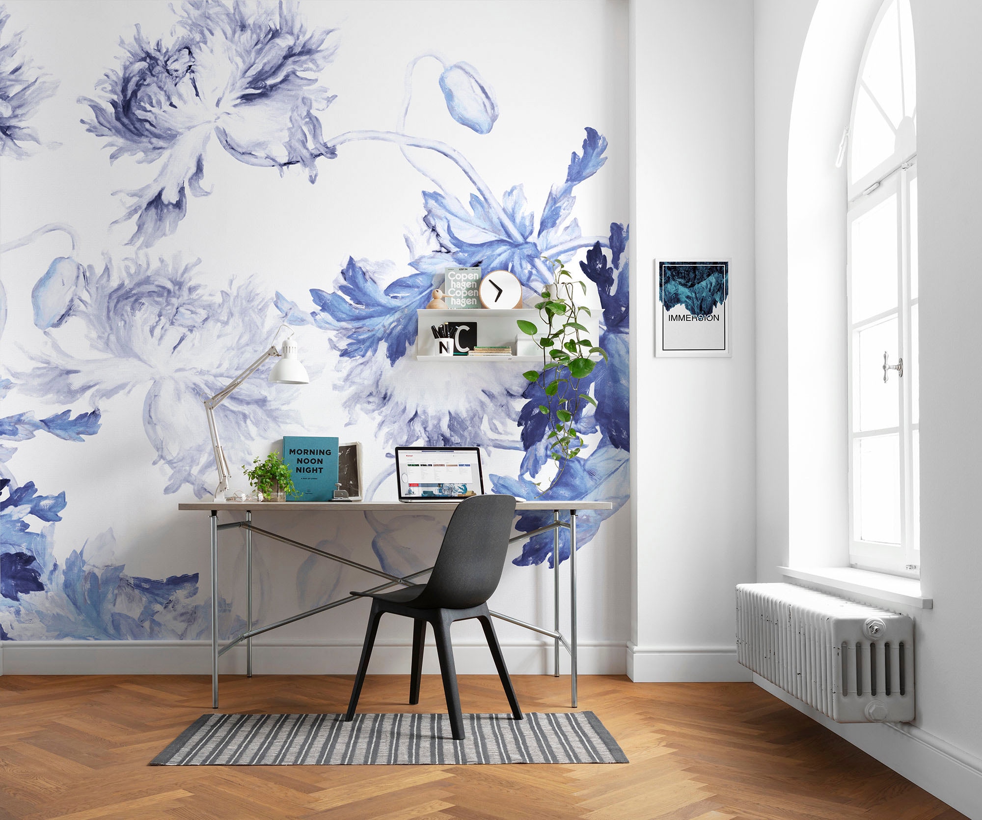 Komar Vliestapete »Digitaldruck Vlies -  Blue Silhouettes - Größe 350 x 250 cm« bedruckt glatt Wohnzimmer, Schlafzimmer