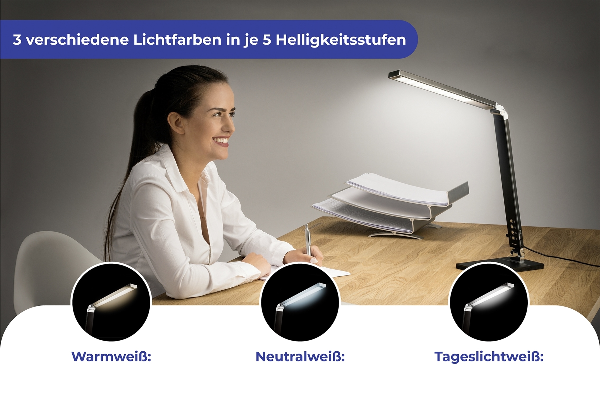 Maximex Schreibtischleuchte, Leuchtmittel LED-Modul | LED fest integriert