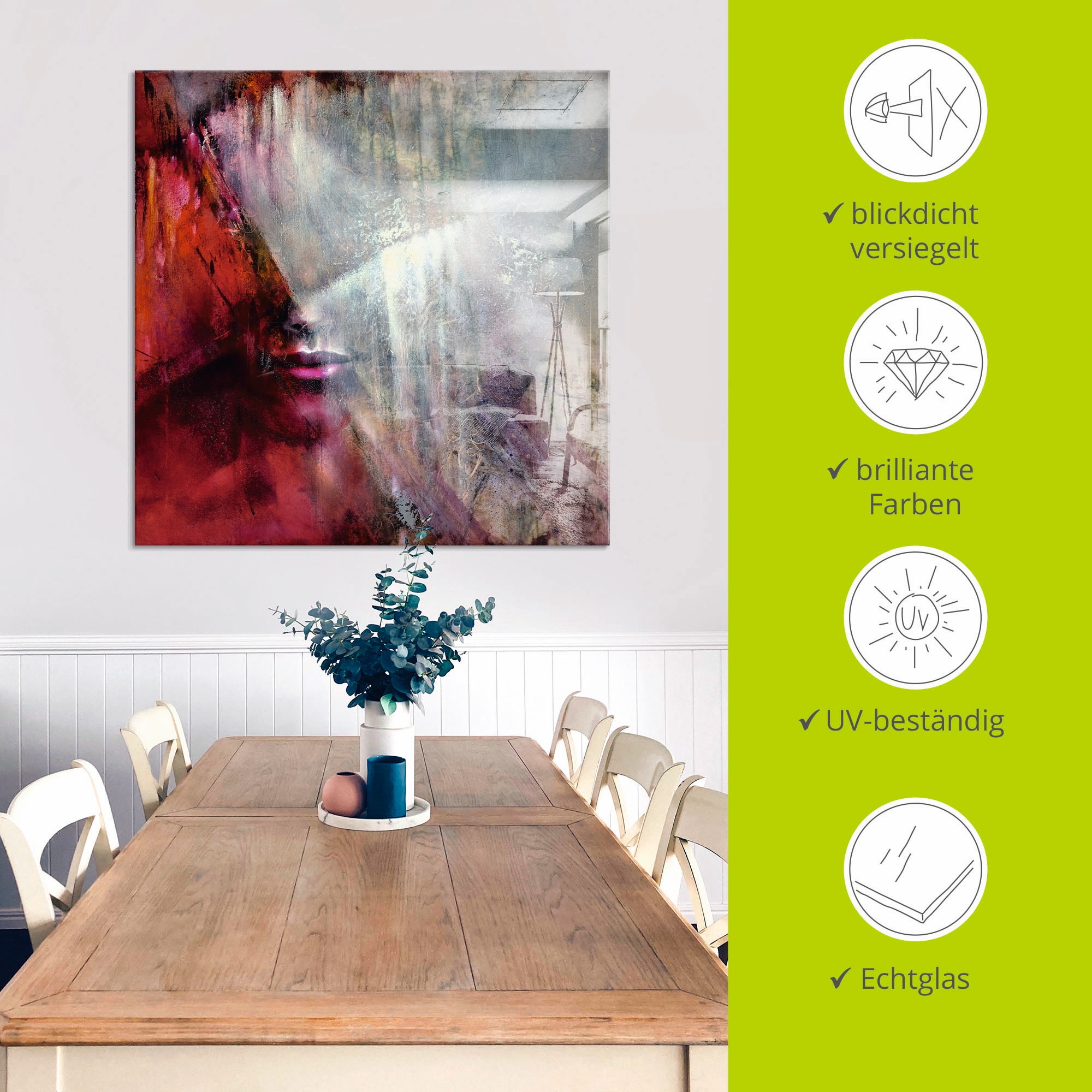 Artland Glasbild »Julia« Frau 1 Stk. tlg. in verschiedenen Größen