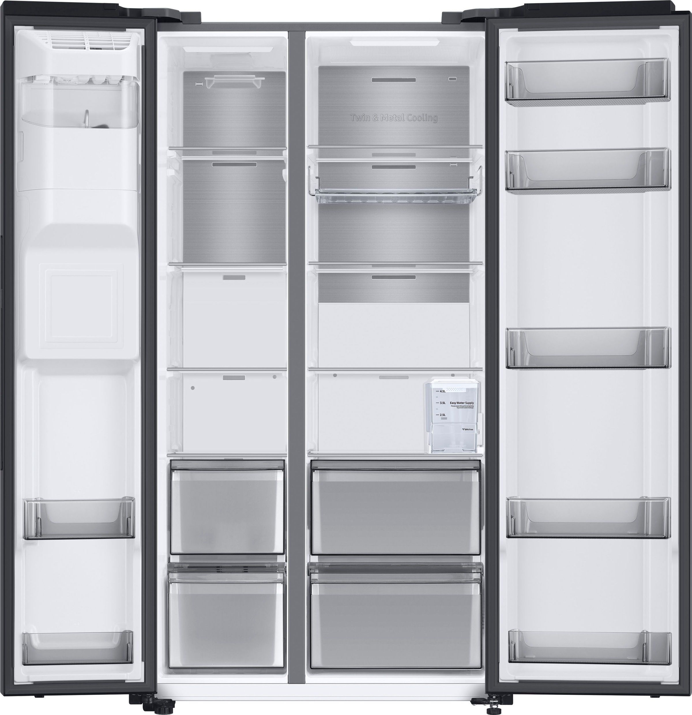 Samsung Side-by-Side »RS6GA854CB1«, RS6GA854CB1, 178 cm hoch, 91,2 cm breit, interner Wassertank-kein Festwasseranschluss nötig