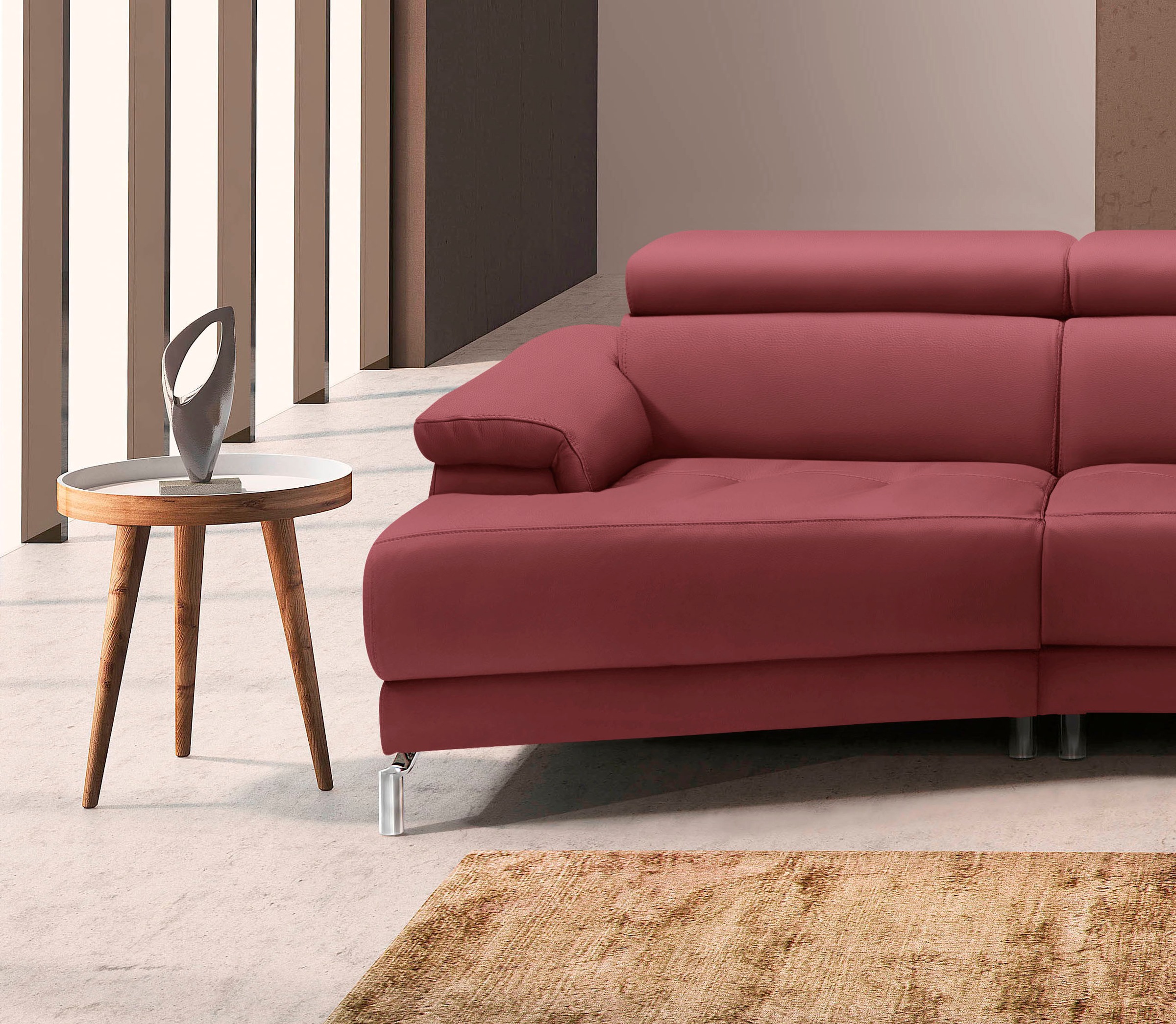 Egoitaliano Ecksofa »Soul, extravagantes Designsofa, Megasofa, super bequem, tolle Details«, mit Trapez-Abschlußelement, inkl verstellbarer Kopfteile
