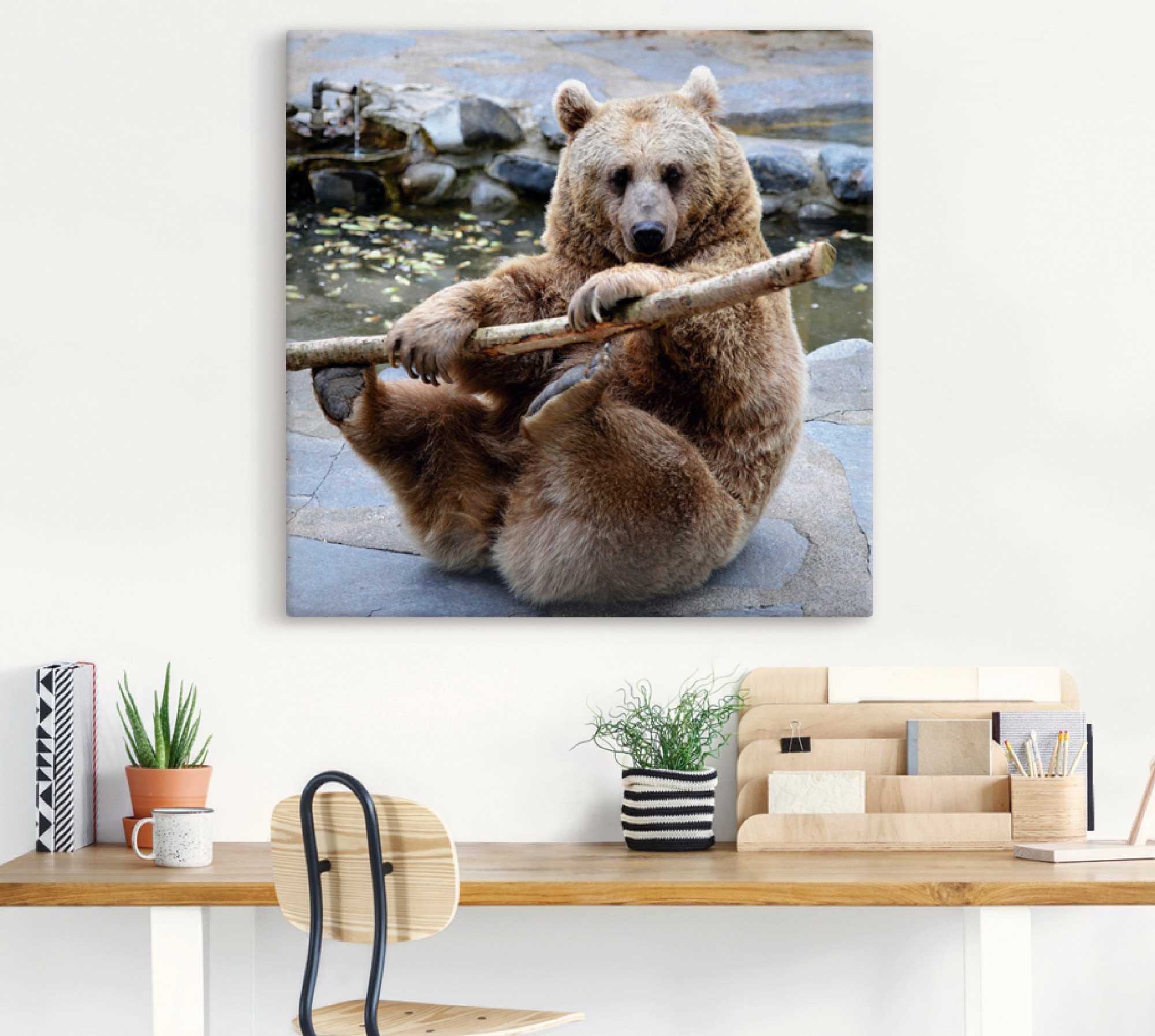 Artland Leinwandbild »Bär II« Wildtiere 1 Stk. tlg. auf Holzrahmen gespannt