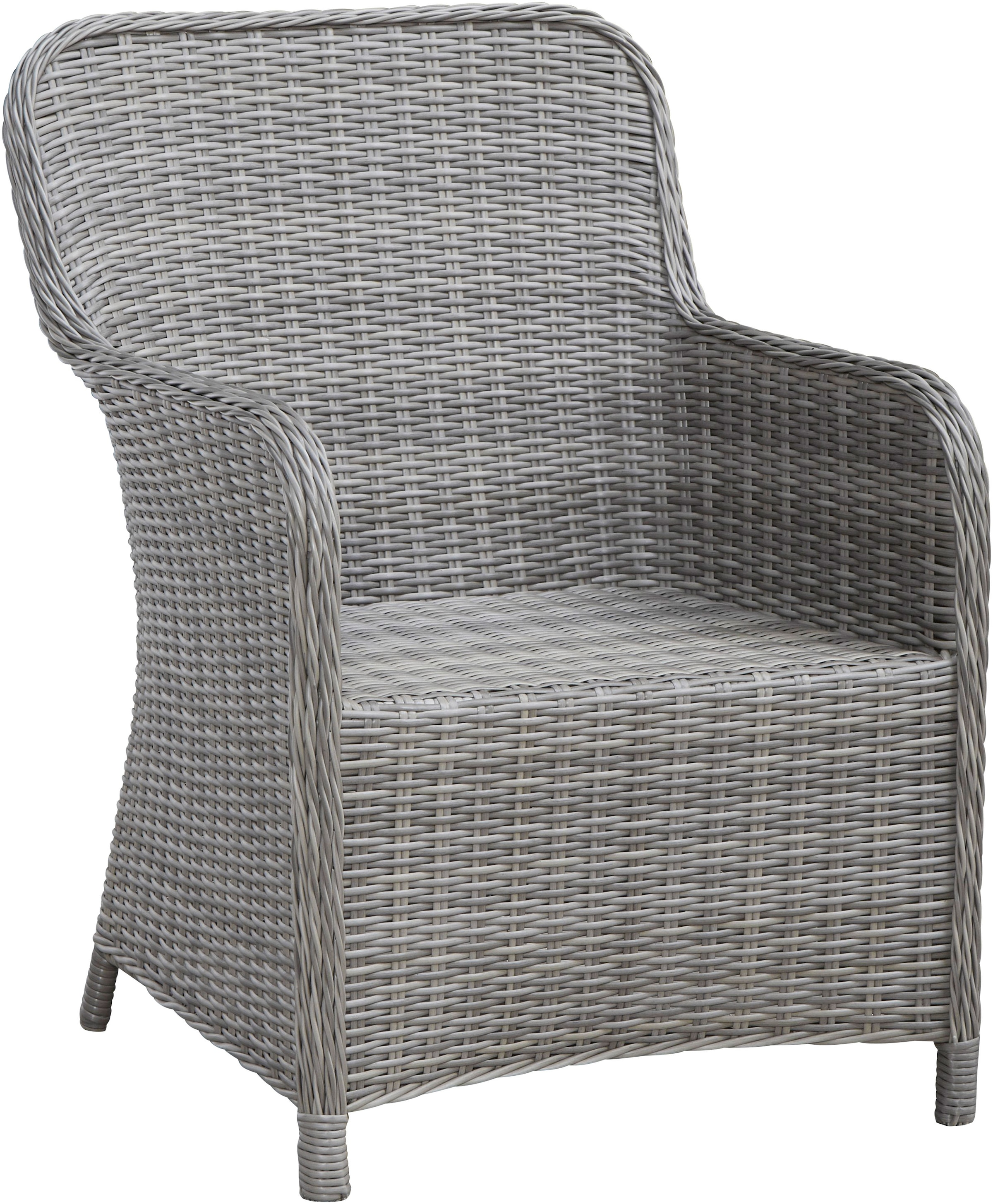 KONIFERA Garten-Essgruppe »Menorca«, (Set, 3 tlg., 2x Sessel, 1x Tisch Ø 70 cm, inkl. Auflagen, Polyrattan, Aluminium), Polyrattan, Aluminium, Tischplatte aus 5mm starkem Sicherheitsglas