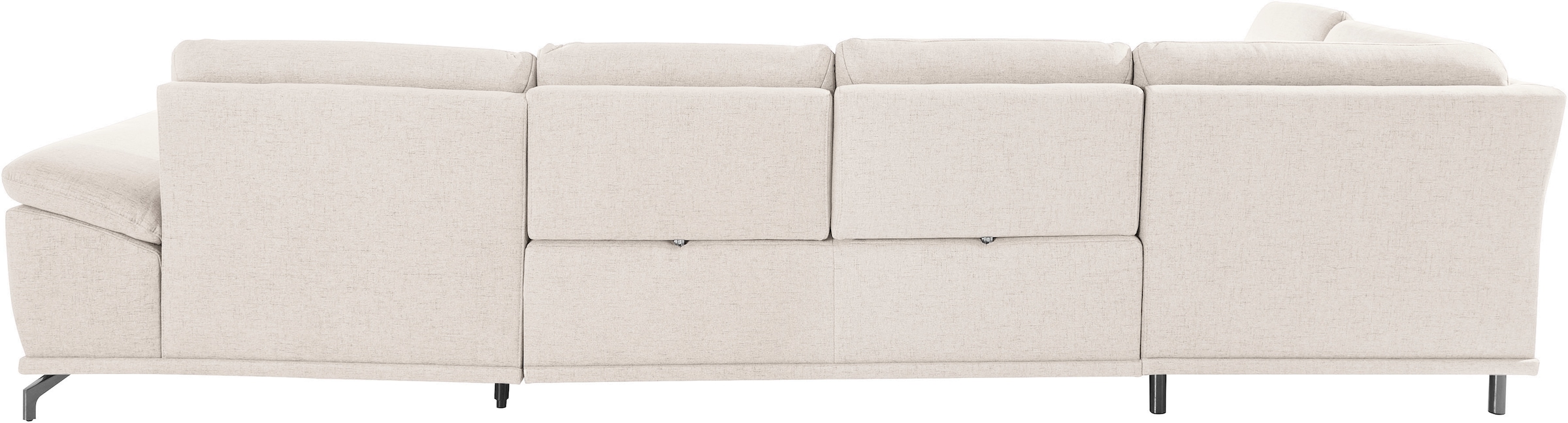 Places of Style Wohnlandschaft »Costello U-Form, mit Sitztiefenverstellung, Armteilverstellung und«, 3 Nierenkissen, optional Bettfunktion und Bettkasten