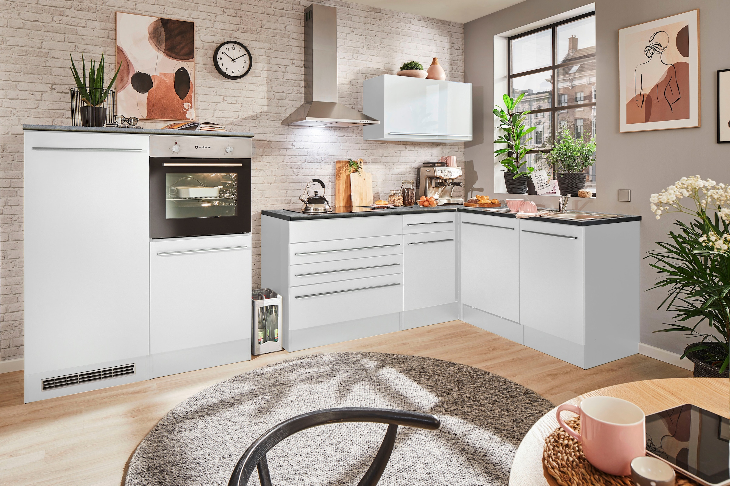BASIC by Balculina Winkelküche »Jazz«, Stellbreite 320/175 cm, wahlweise mit E-Geräten