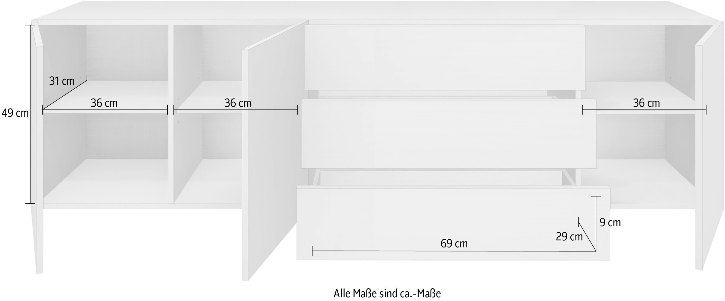 borchardt Möbel Lowboard »Vaasa«, Breite 190 cm, nur hängend online kaufen