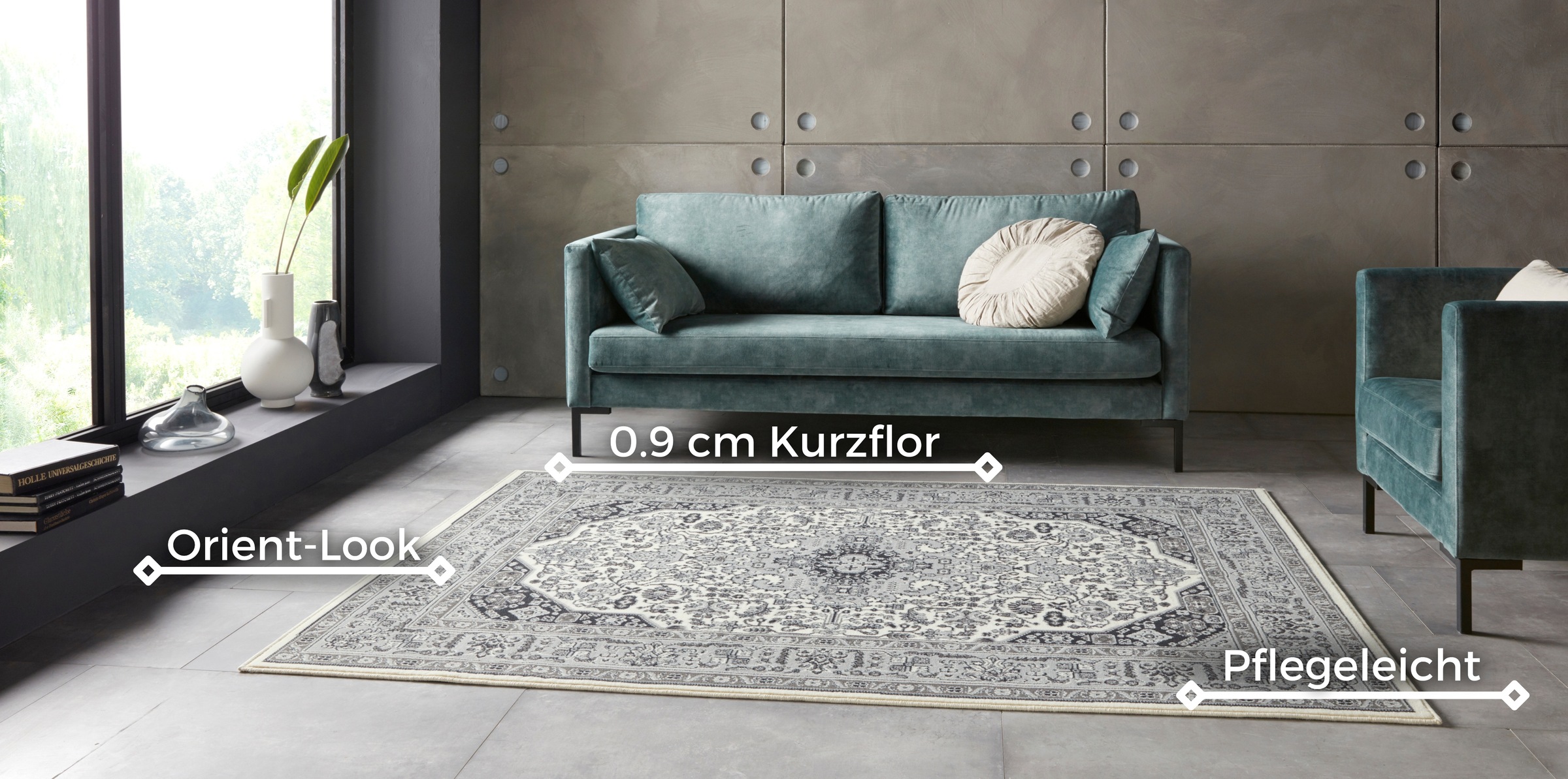 NOURISTAN Teppich »Skazar Isfahan«, rechteckig, 9 mm Höhe, Kurzflor, Orient günstig online kaufen