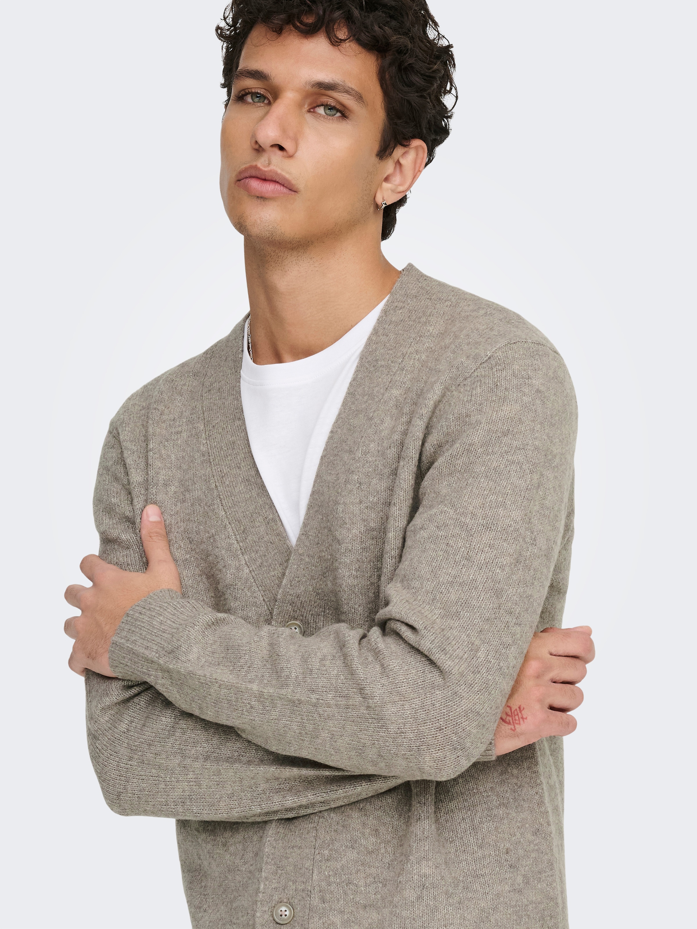 ONLY & SONS Strickjacke »ONSRAY REG LS CARDIGAN KNIT FRML« Materialmix, regular fit