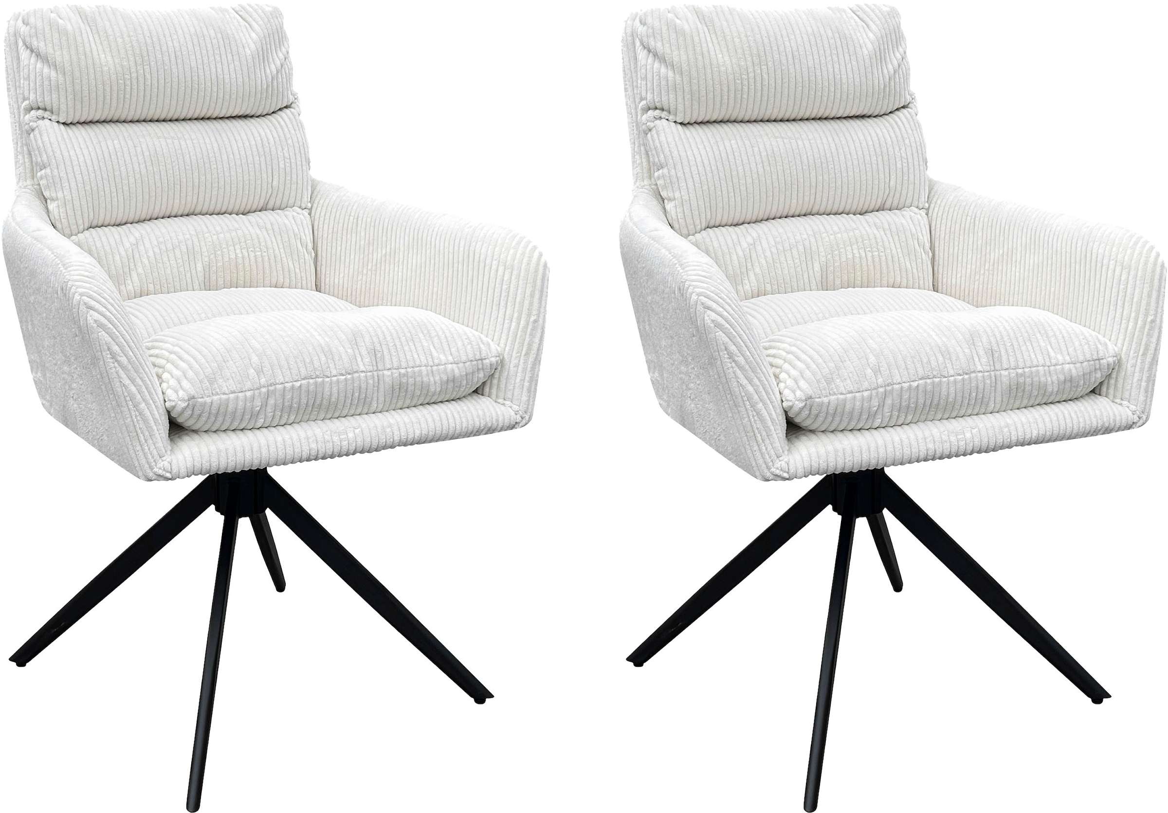 byLIVING Esszimmerstuhl »Pura (2er-Set)«, (Set), Sitzschale 360°drehbar, Metall schwarz, Armlehnstuhl, diverse Farben