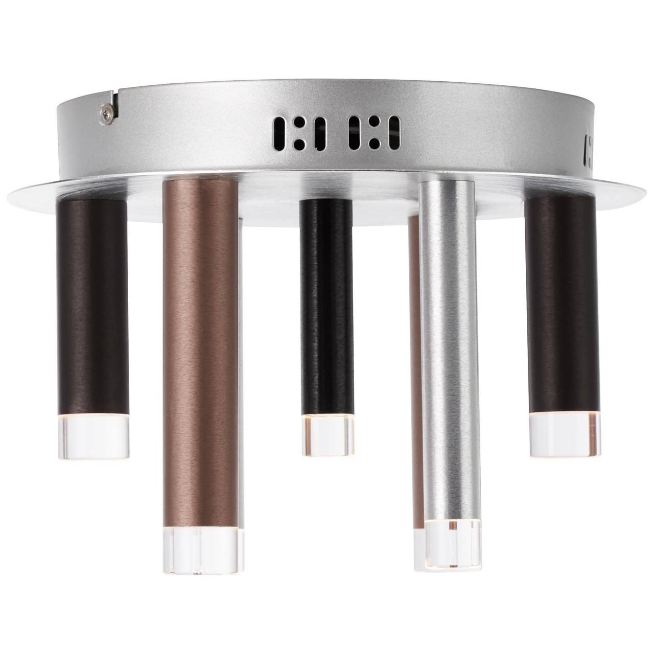 Brilliant Deckenleuchte »Cembalo«, 7 flammig, Leuchtmittel LED-Modul | LED fest integriert, LED Deckenlampe 7flg braun/Kaffee