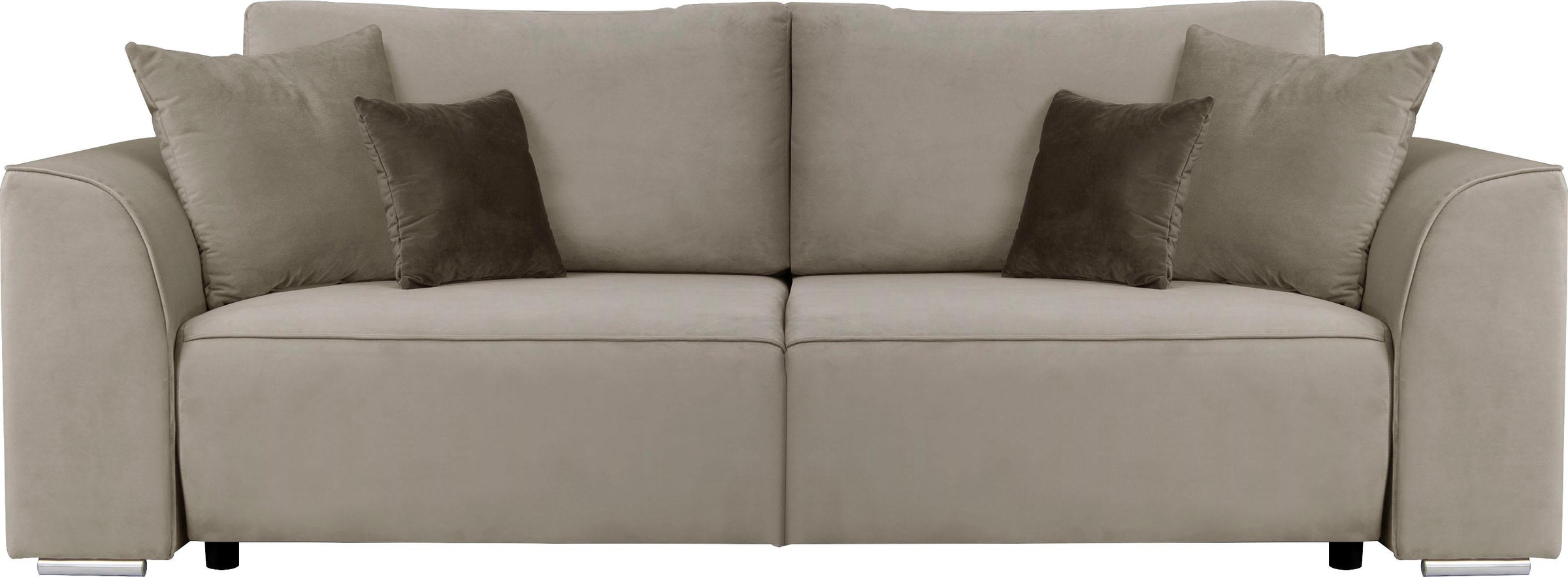 INOSIGN 3-Sitzer Beatrice Schlafsofa, wahlweise auch mit Bettfunktion und Bettkasten, incl. 2 Zierkissen