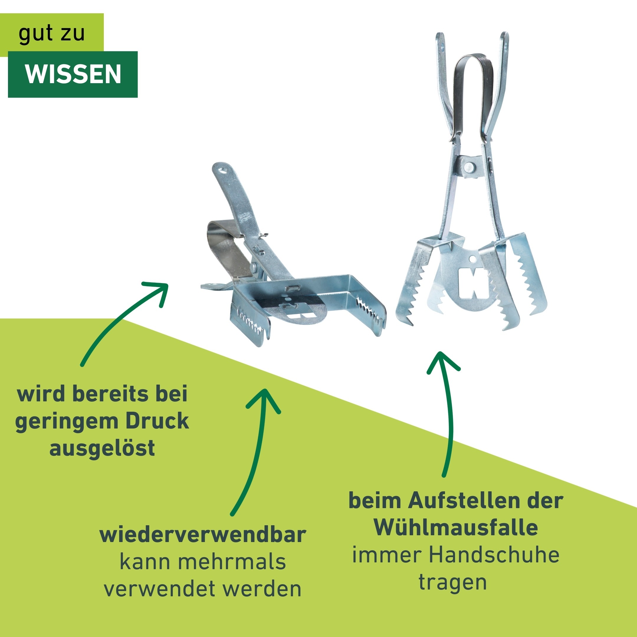 Windhager Schlagfalle »für Wühlmausgänge, Zangen-Wühlmausfalle« Schnappfalle wiederverwendbar, verzinkt, silber