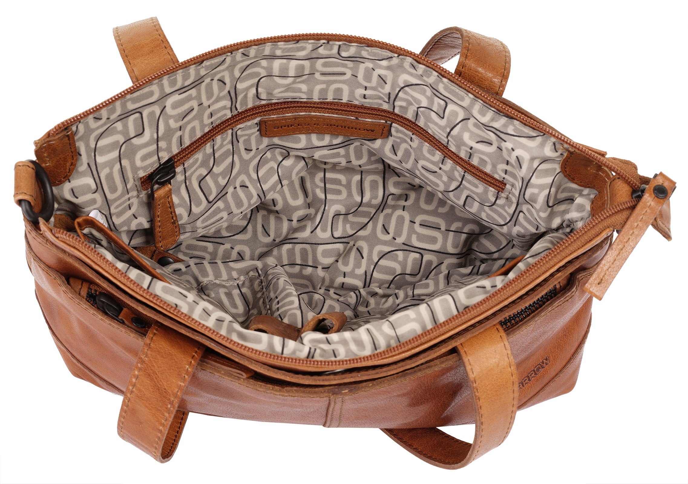 Spikes & Sparrow Henkeltasche, echt Leder