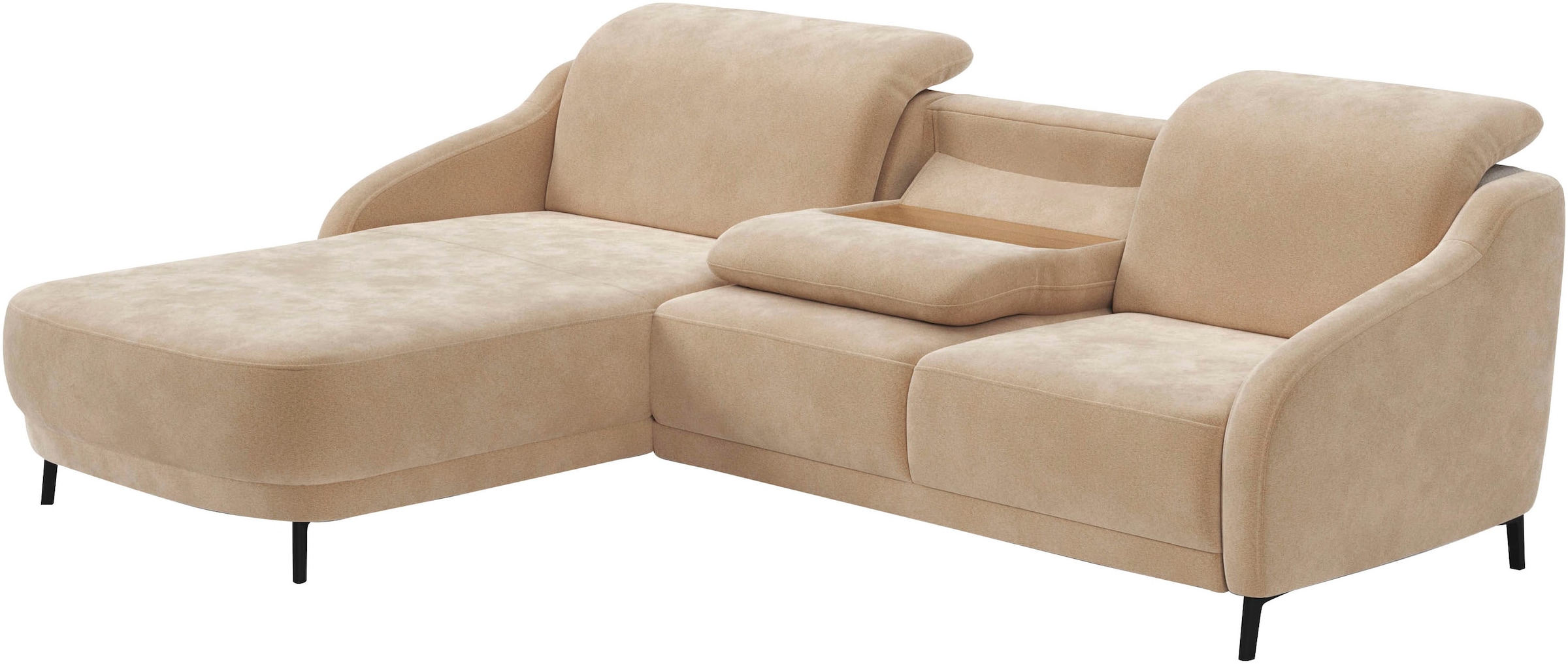 sit&more Ecksofa »Blues L-Form«, wahlweise mit Klapptisch und USB