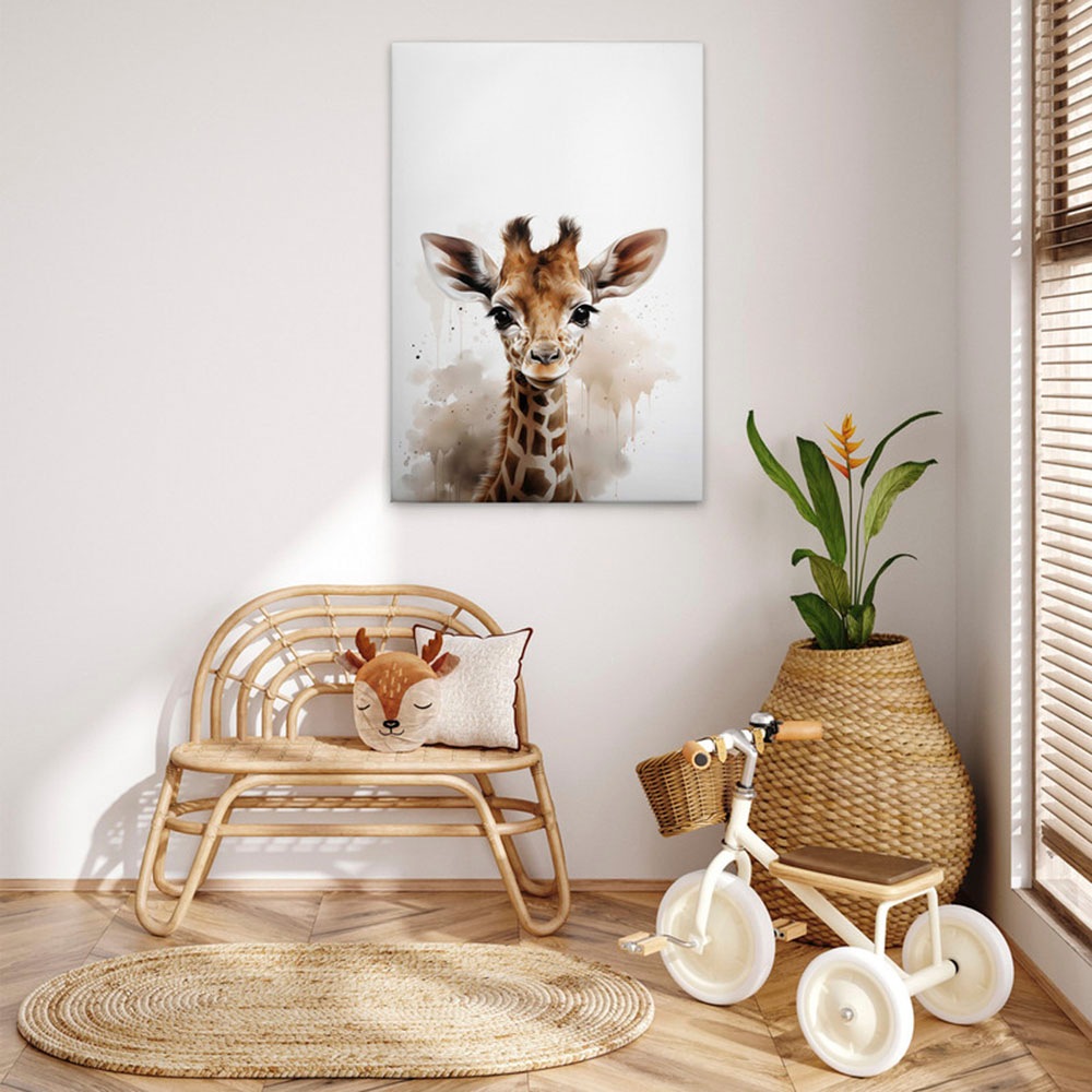 A.S. Création Leinwandbild »Baby Giraffe - Wandbild Weiß Braun Beige Keilra günstig online kaufen