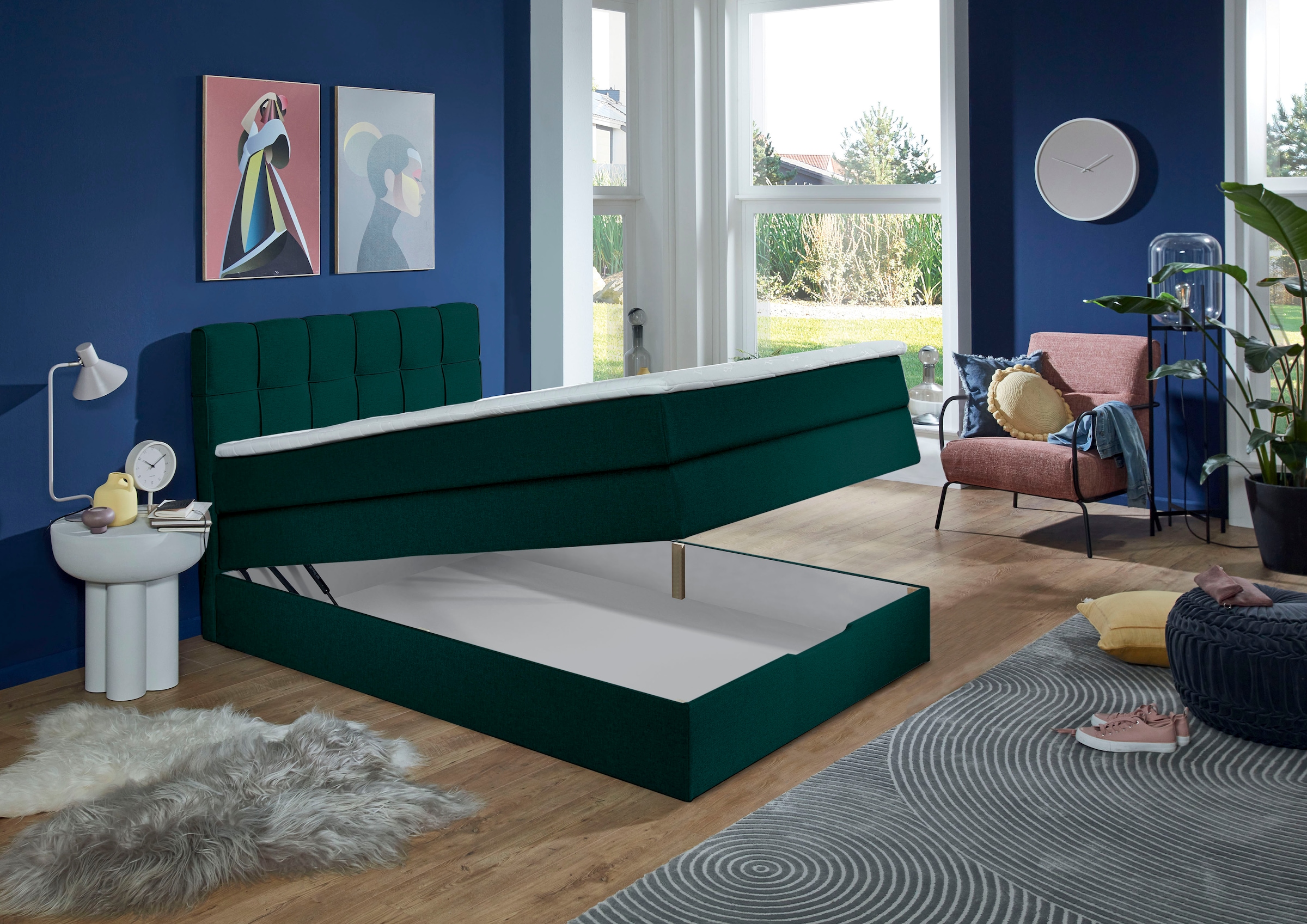 INOSIGN Boxspringbett »Fornoli«, inkl. Topper und Bettkasten, H3 in zwei Matratzenarten