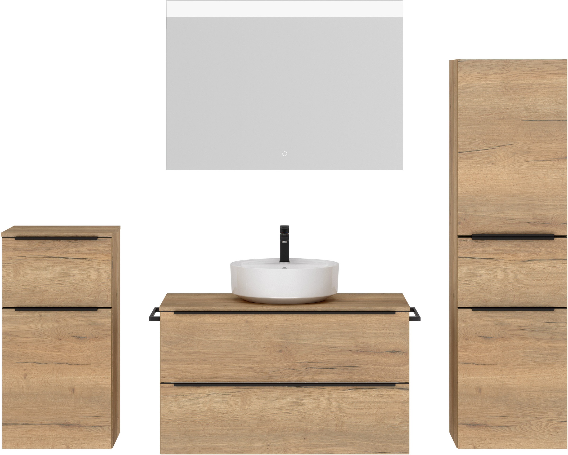 nobilia® Badmöbel-Set »Alvene« vormontiert, mit Soft-Close, 4 Stk. tlg. günstig online kaufen