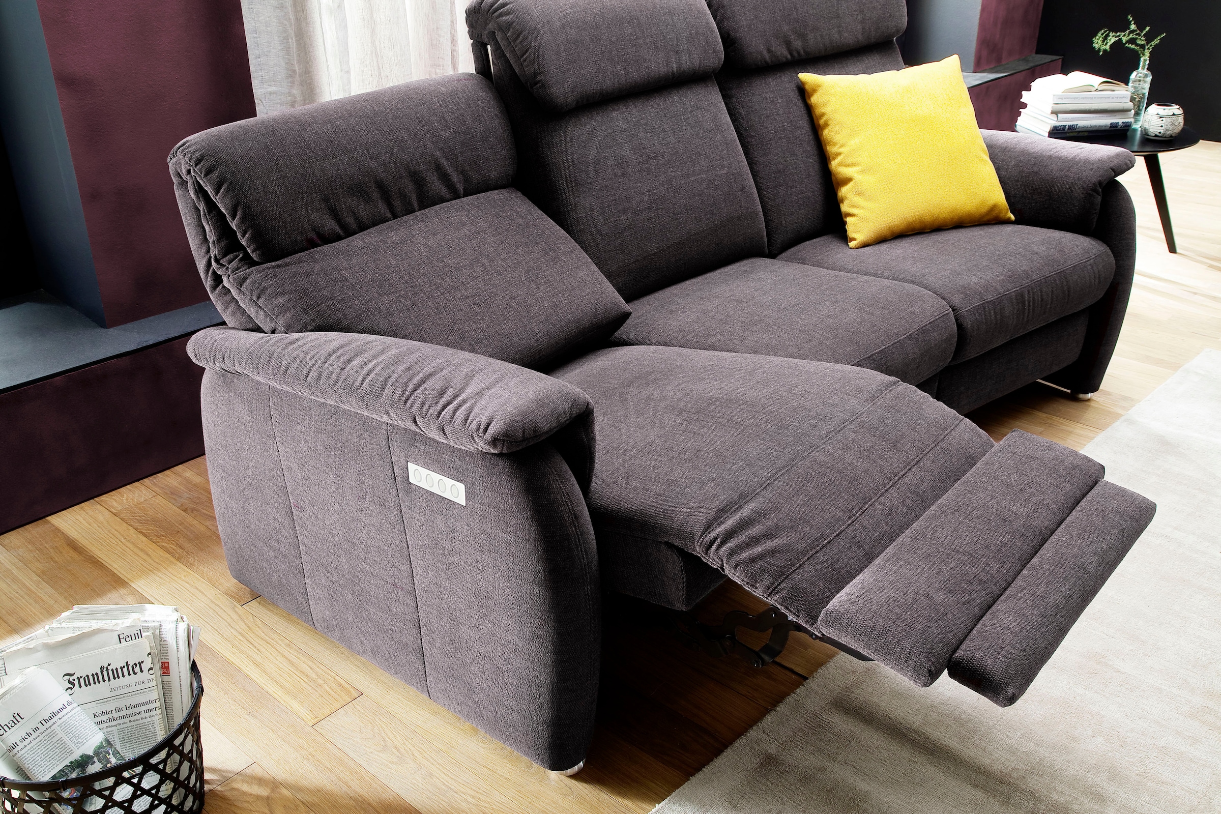 Home affaire Sofa "Turin", mit motorischer Relaxfunktion, Tisch, Leuchte + günstig online kaufen