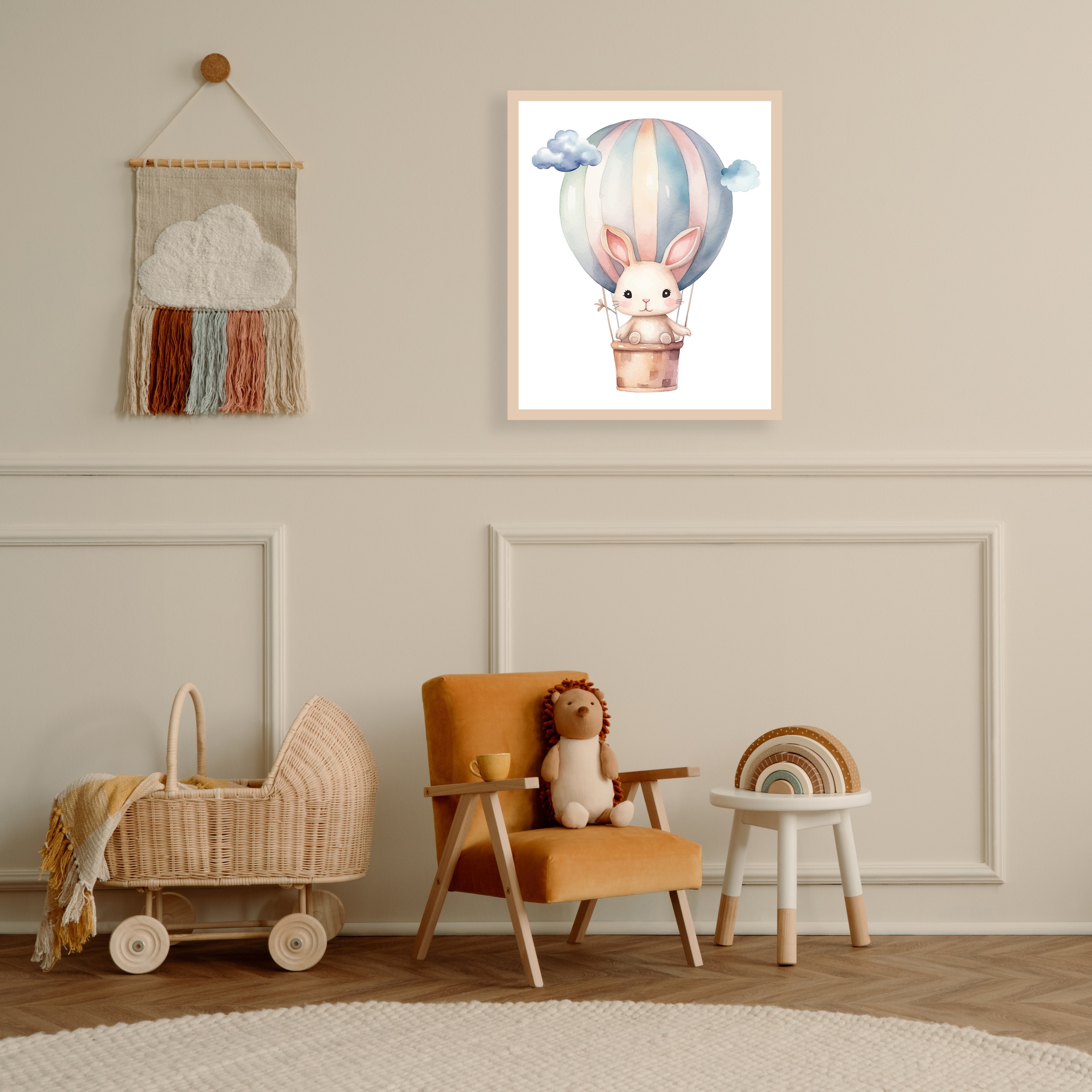Lüttenhütt Poster »Hase im Heißluftballon am Himmel«, Ballonfahren-Fantasy- günstig online kaufen
