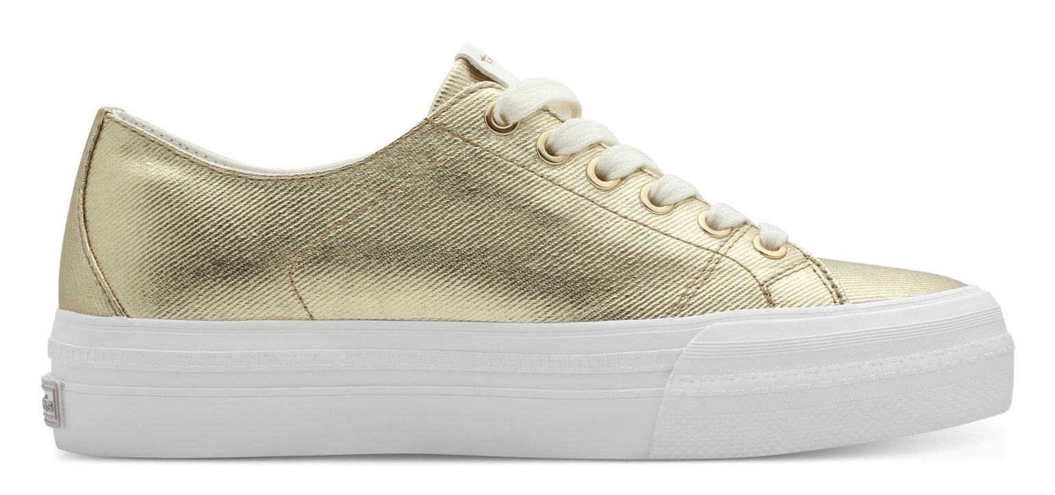 Tamaris Plateausneaker, Freizeitschuh, Halbschuh, Schnürschuh mit Logo an der Ferse